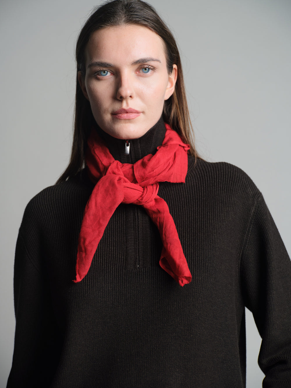 CHRISTMAS RED ORGANIK PAMUK KARE FULAR