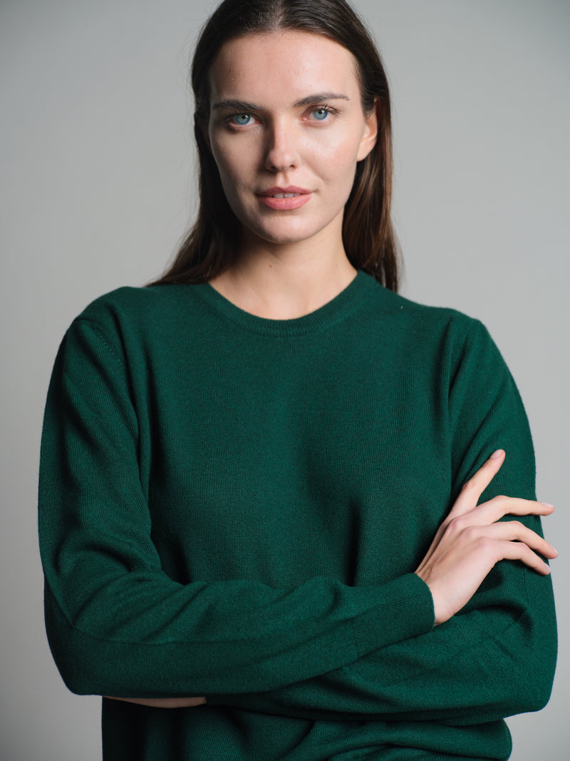 YUN BISIKLET YAKA UNISEX KAZAK YESIL