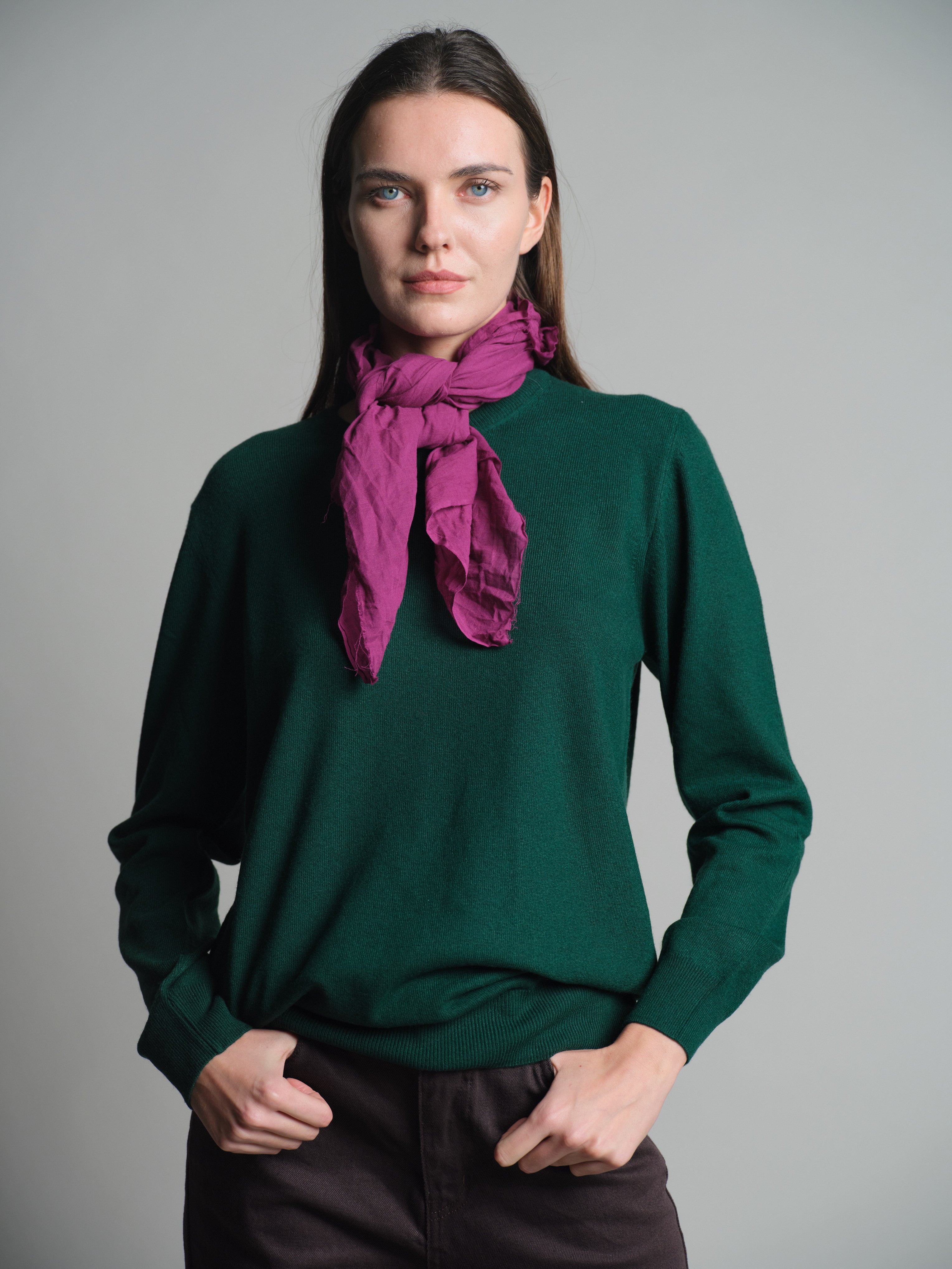 FRAMBOISE ORGANİK PAMUK HANDMADE KARE FULAR