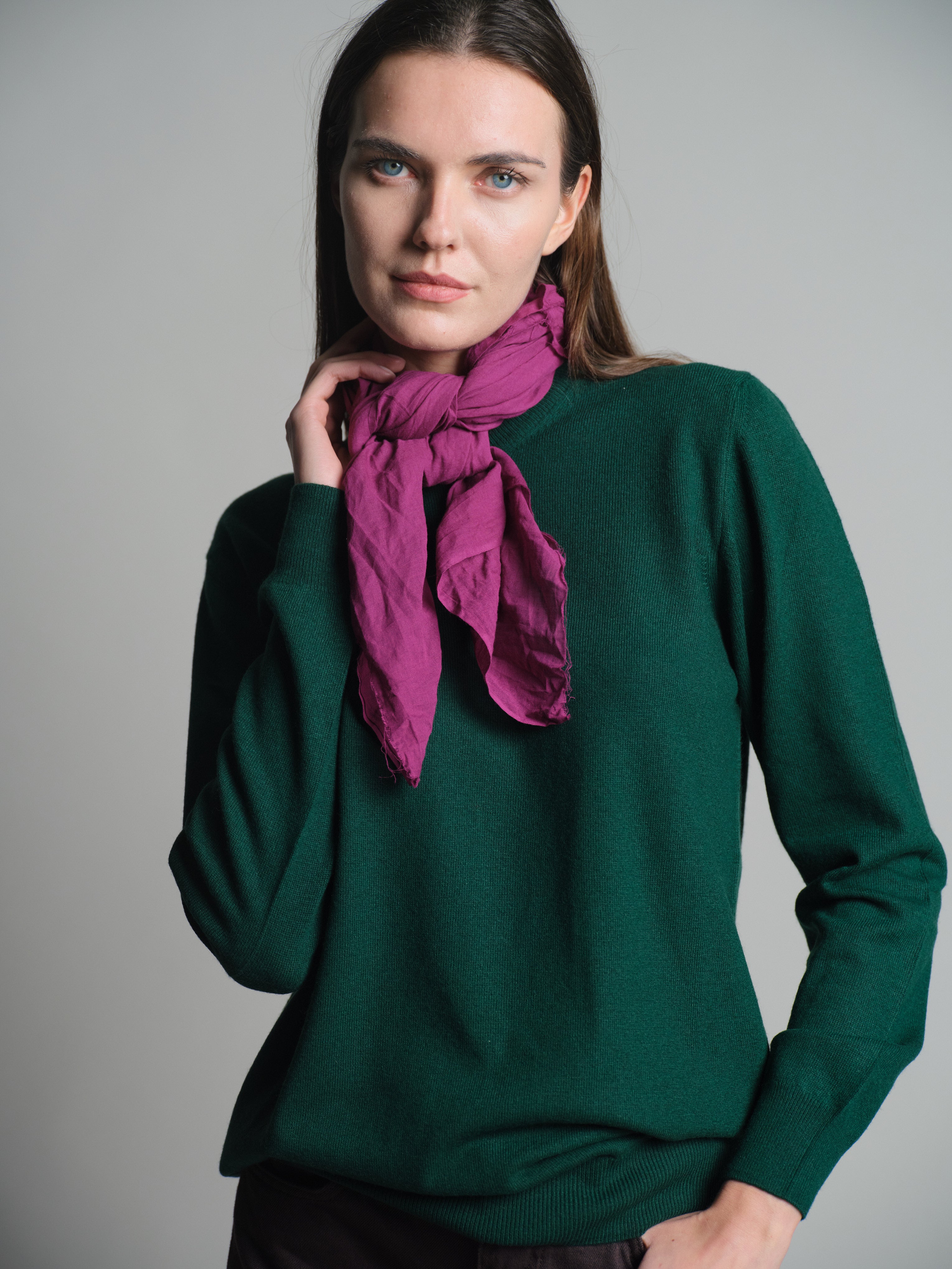 FRAMBOISE ORGANİK PAMUK HANDMADE KARE FULAR