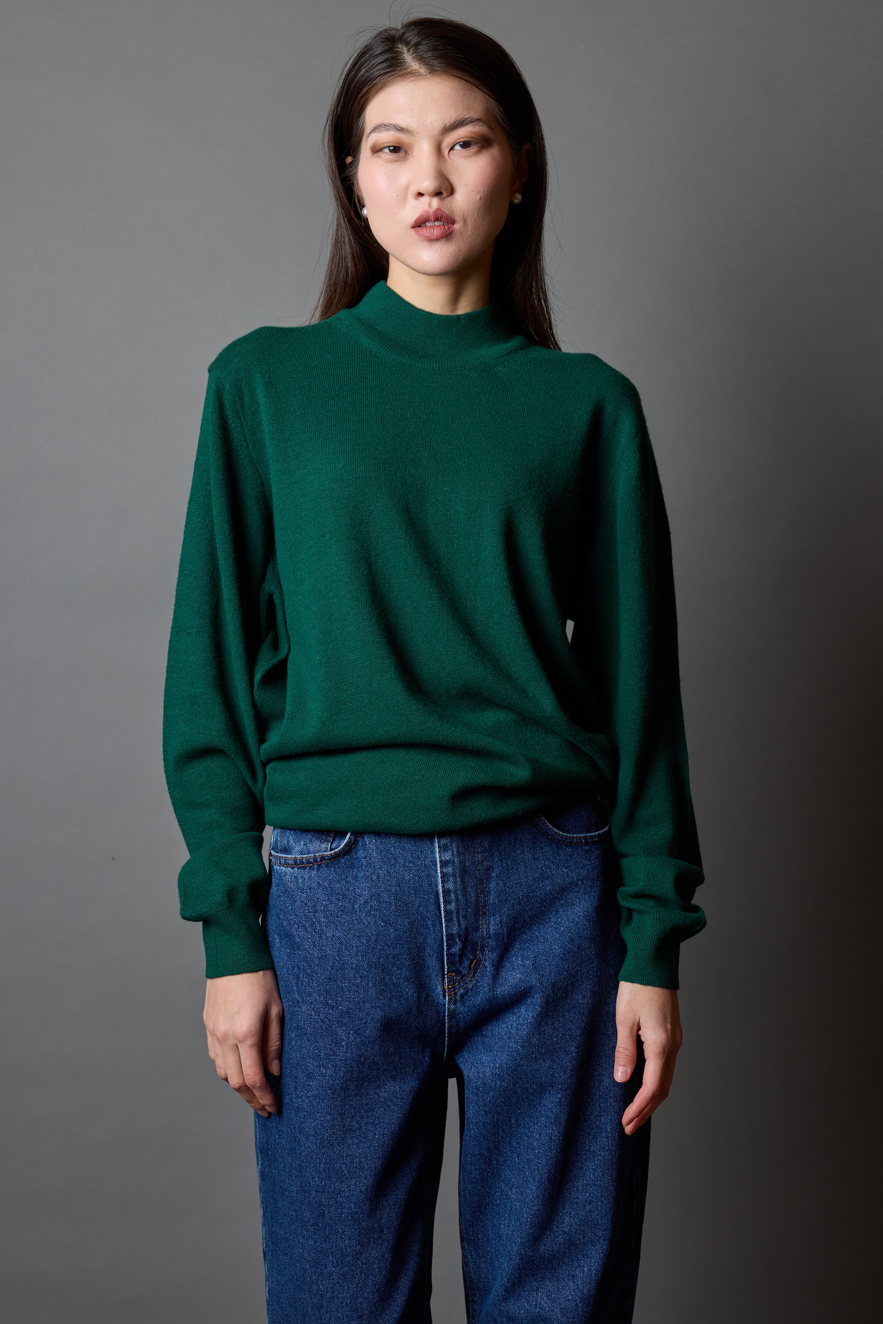 YÜN BALIKÇI YAKA UNISEX KAZAK YEŞİL