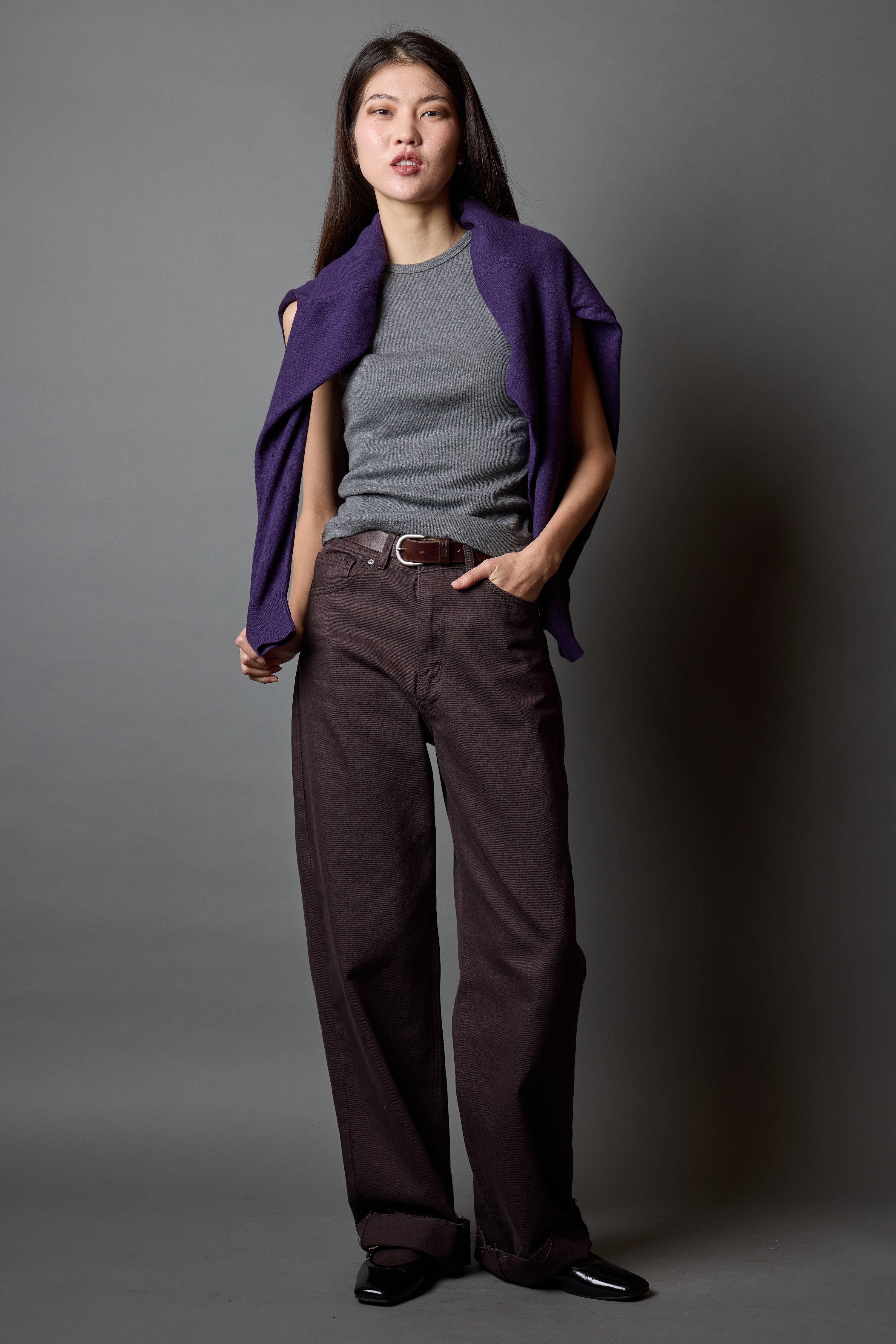STRAIGHT FIT YÜKSEK BEL BORU PAÇA JEAN BROWN