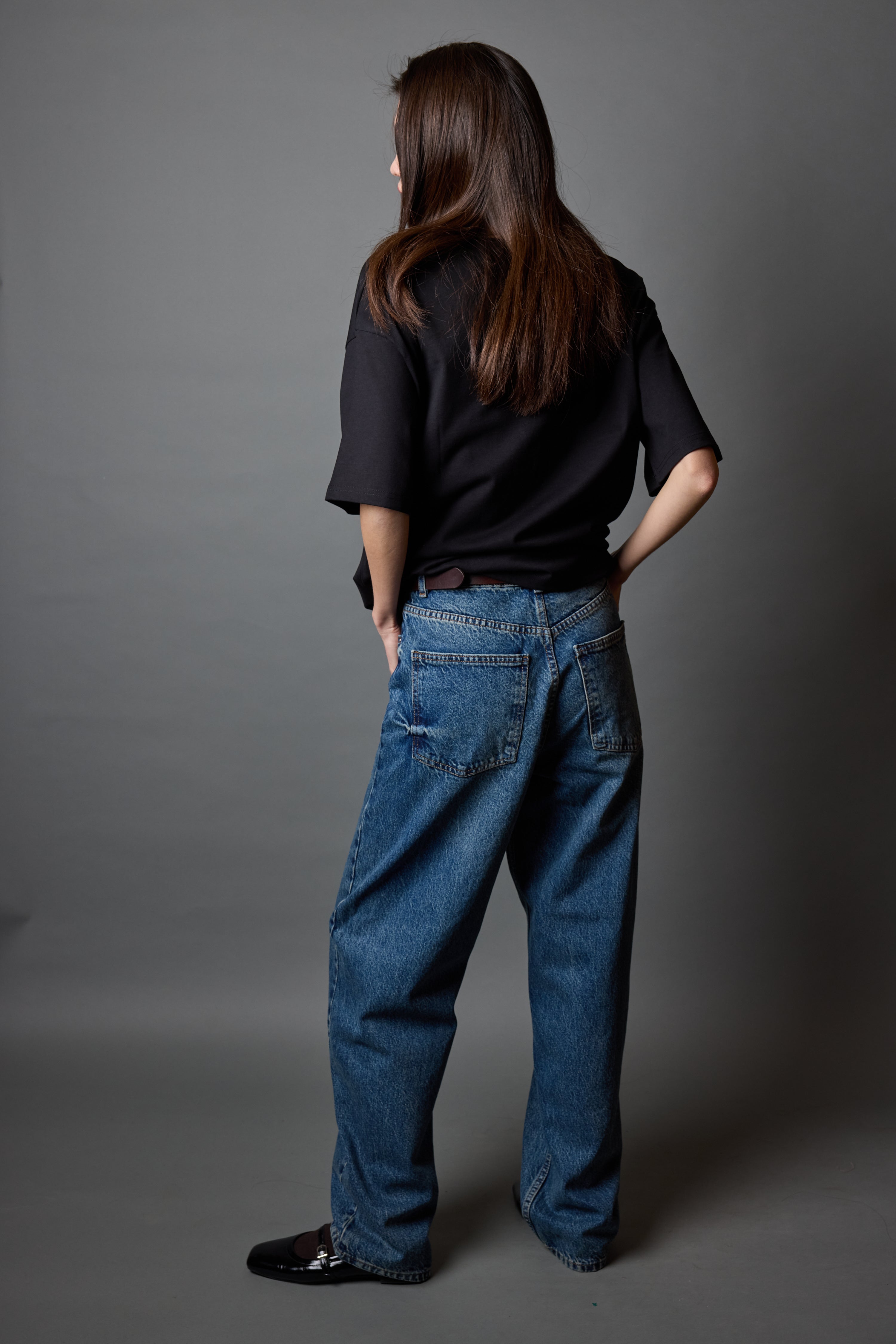 WIDE LEG BALLOON FIT JEAN VINTAGE BLEU