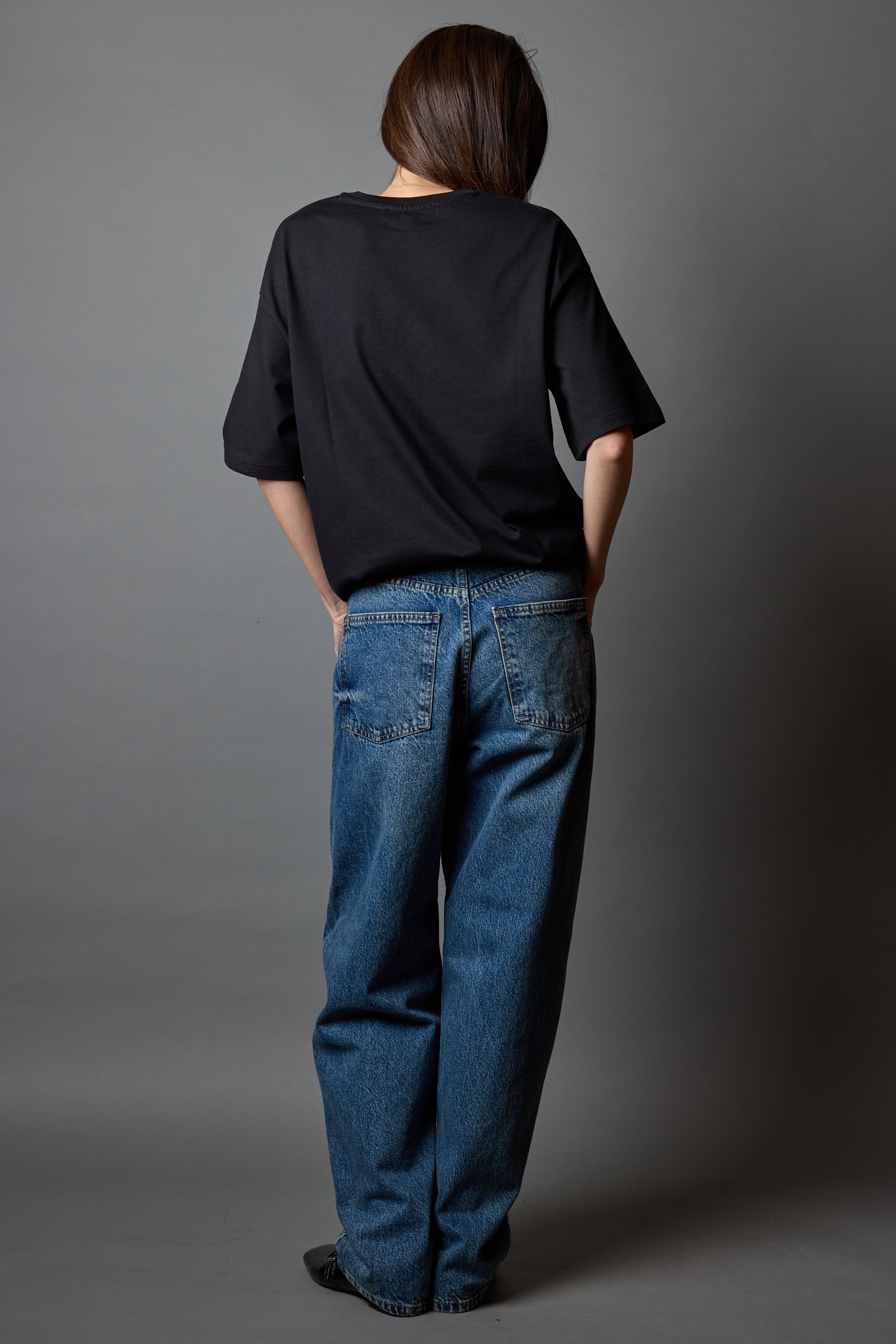 WIDE LEG BALLOON FIT JEAN VINTAGE BLEU