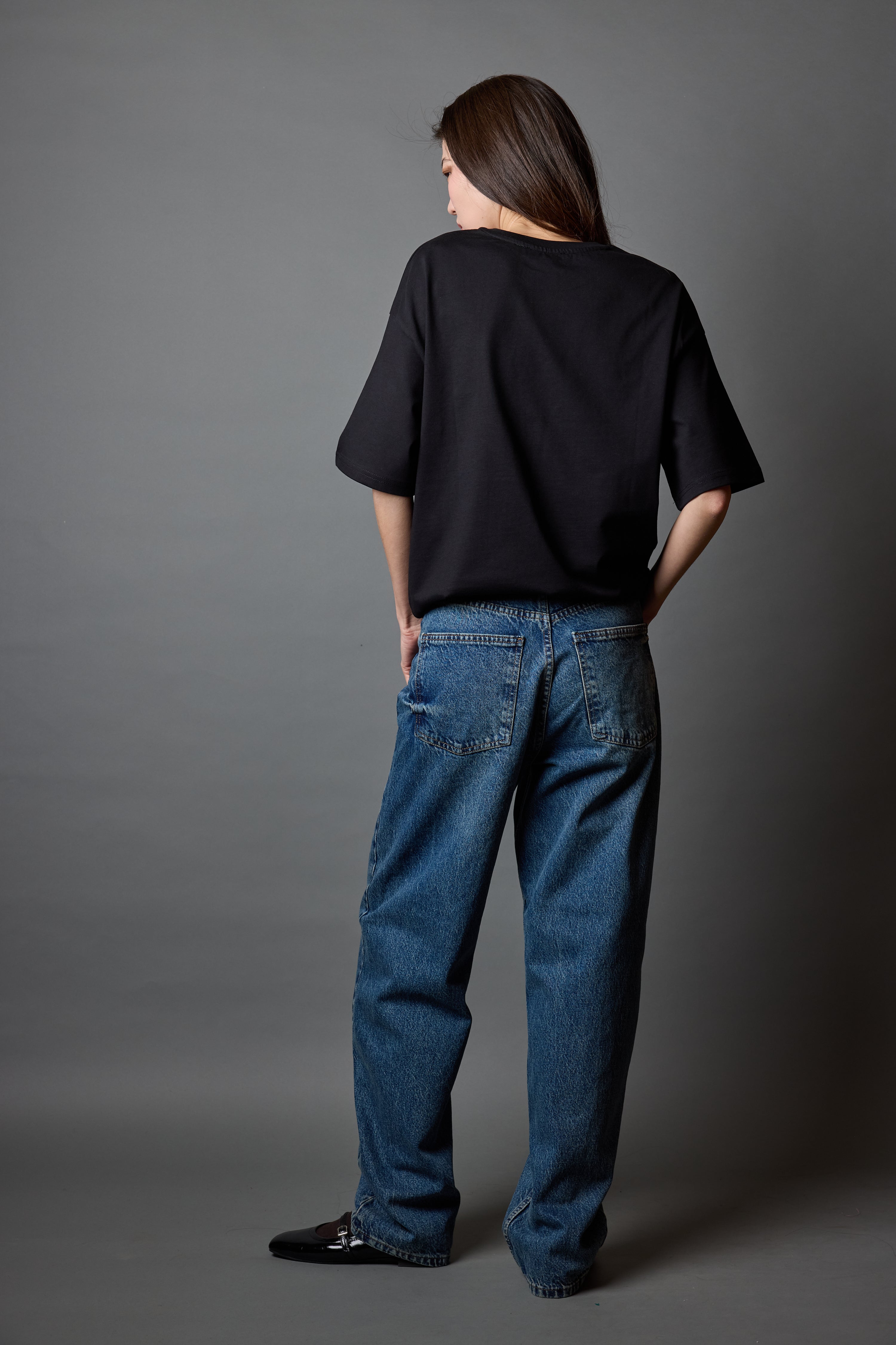 WIDE LEG BALLOON FIT JEAN VINTAGE BLEU