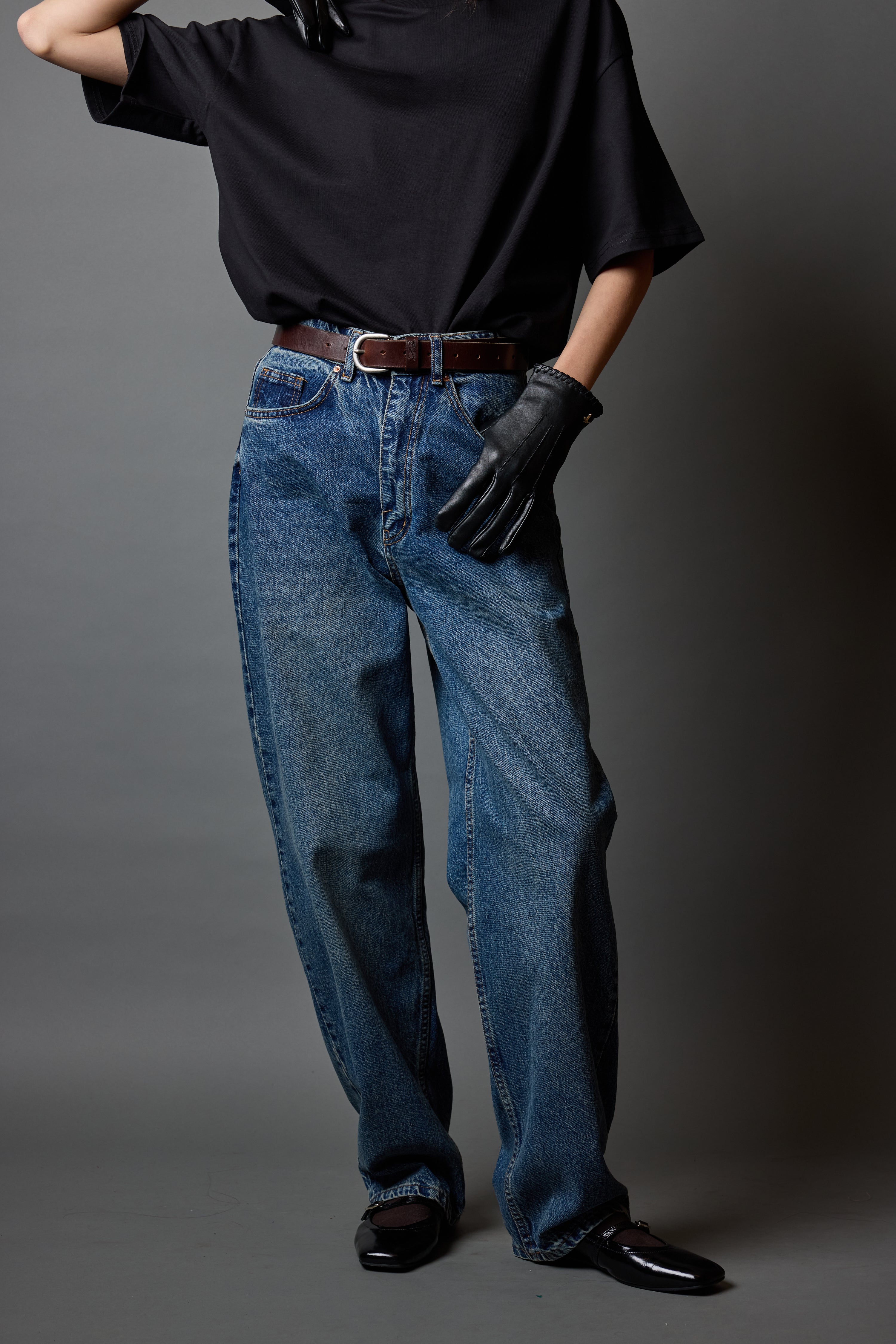 WIDE LEG BALLOON FIT JEAN VINTAGE BLEU