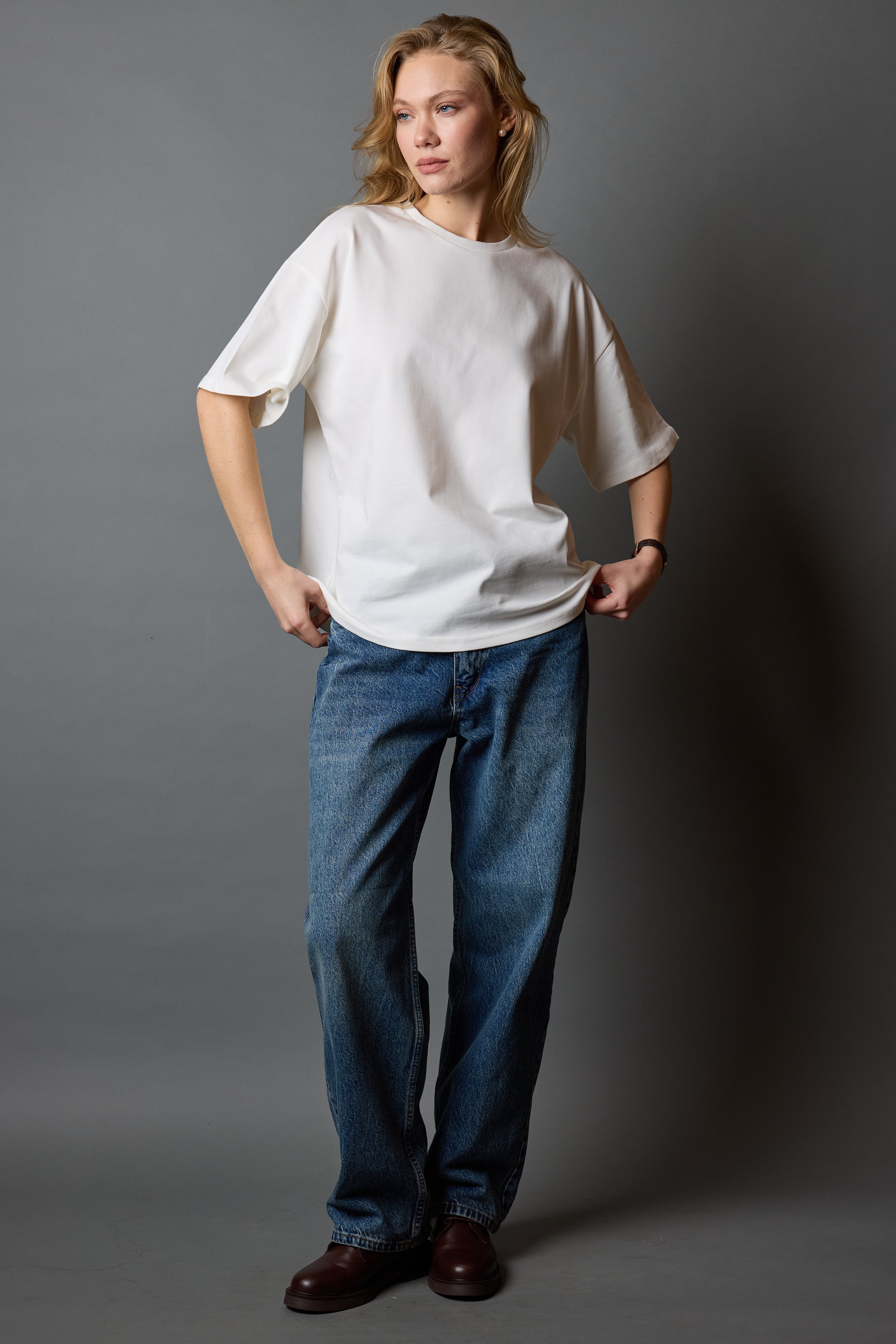 WIDE LEG BALLOON FIT JEAN VINTAGE BLEU