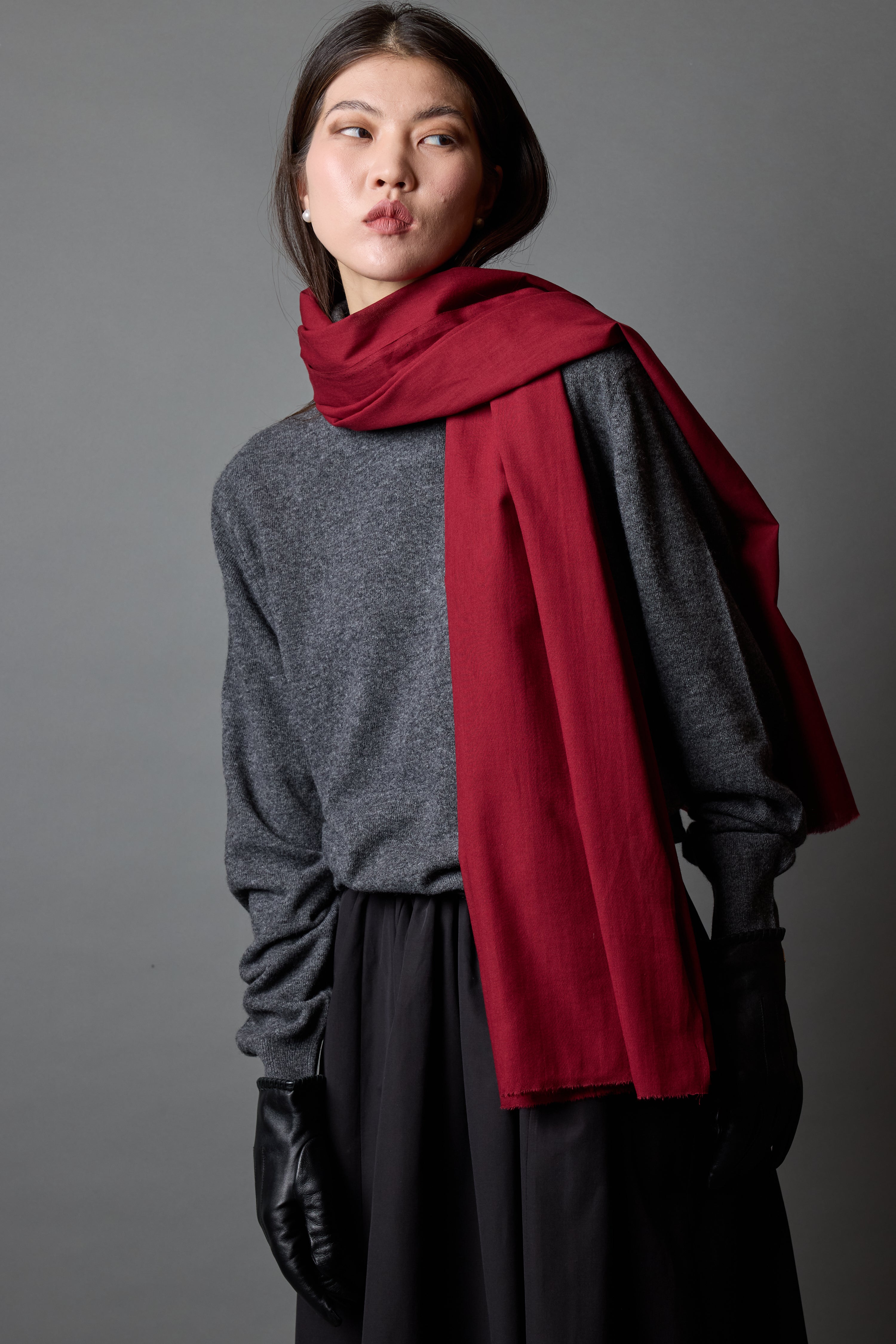 BRITISH RED ORGANİK PAMUK HANDMADE ŞAL