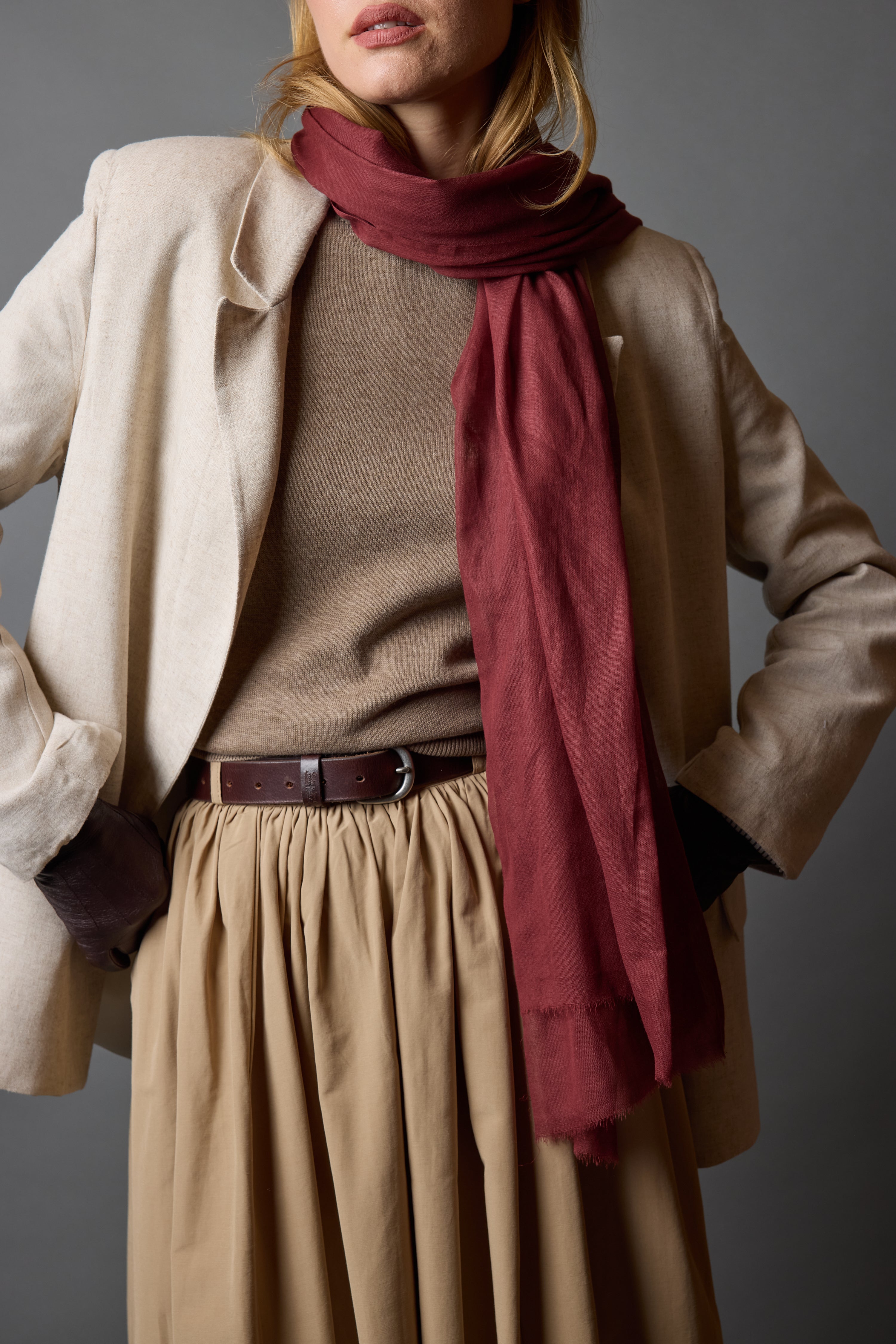 Terracotta Organik Pamuk Handmade Şal