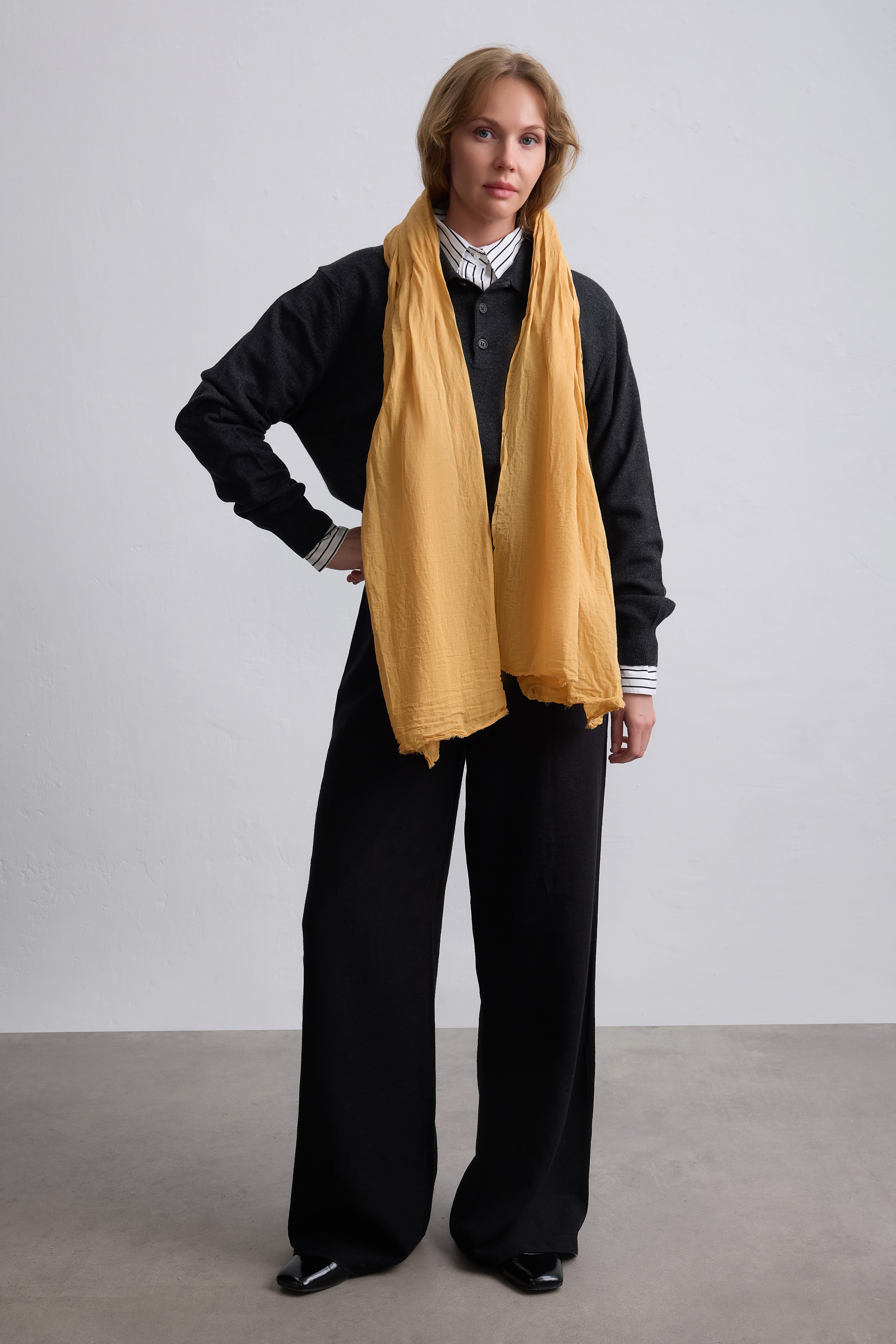 Yellow Dreams Organik Pamuk Handmade Şal