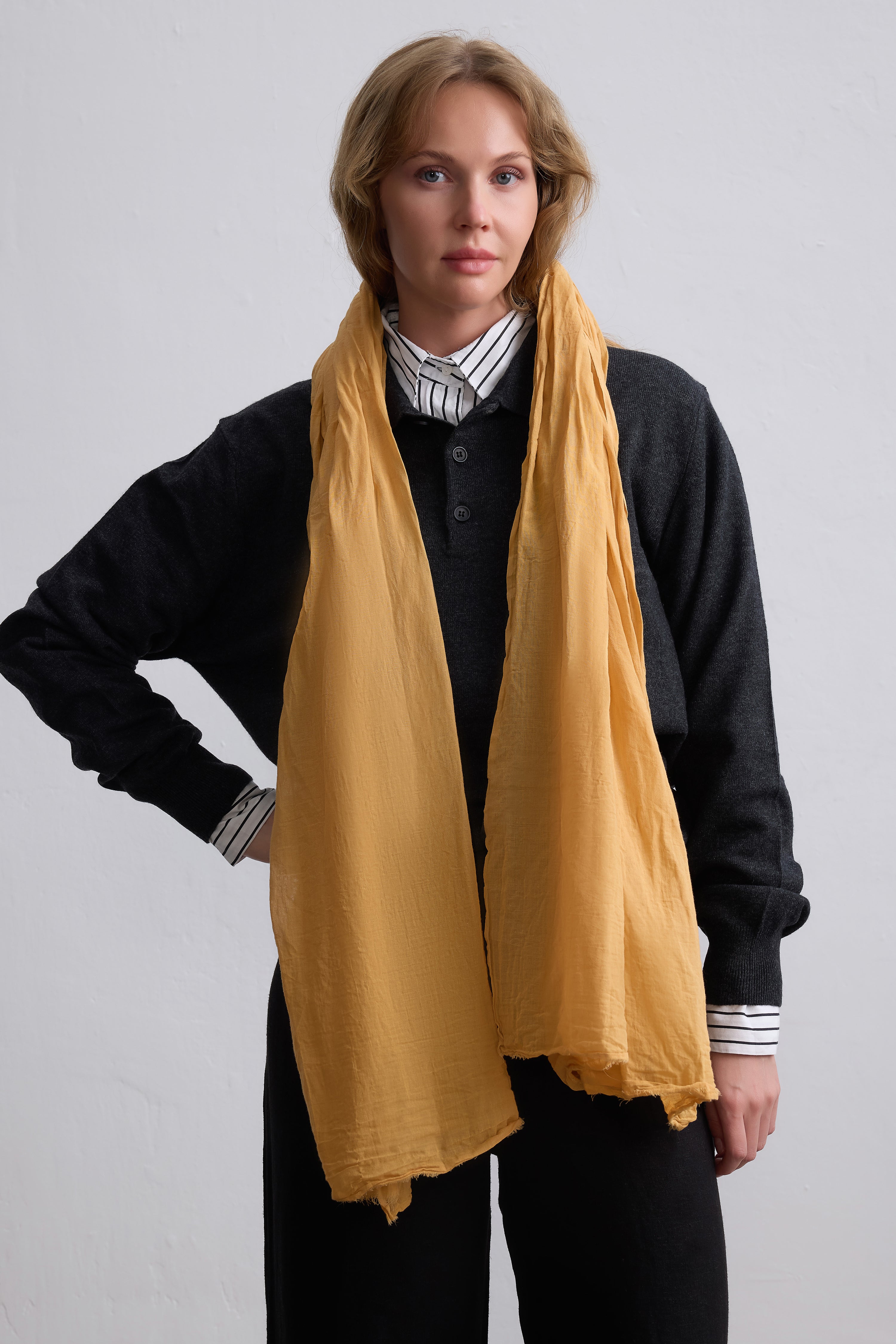 Yellow Dreams Organik Pamuk Handmade Şal