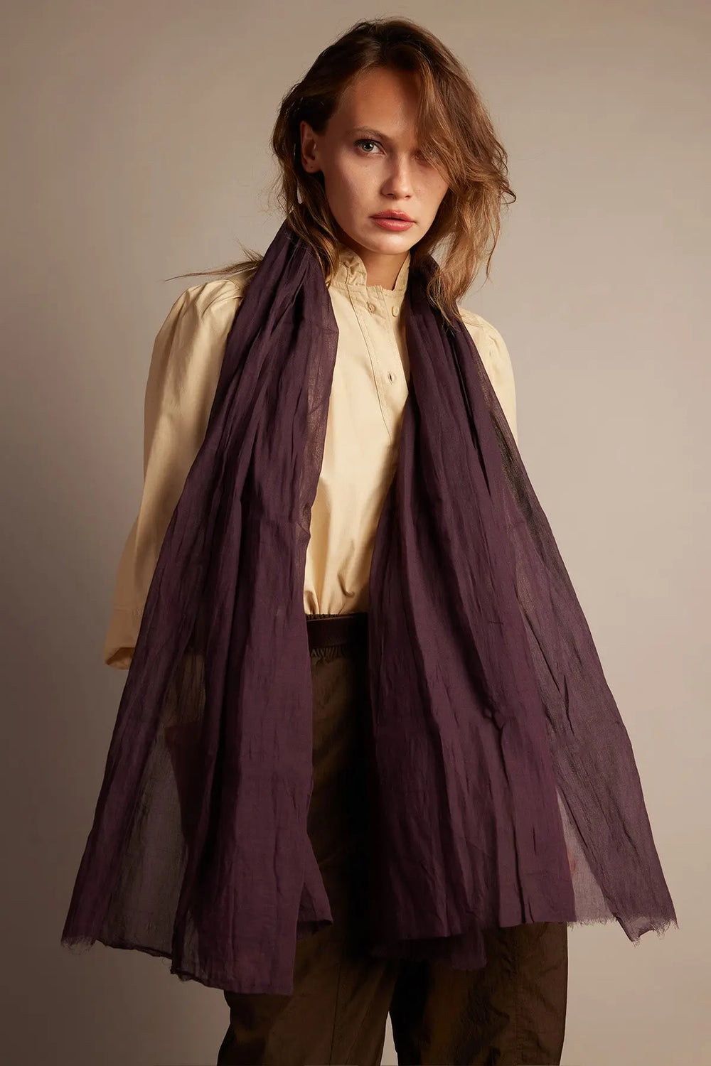 LAVANDER ORGANİK PAMUK HANDMADE ŞAL HARMONIOUS