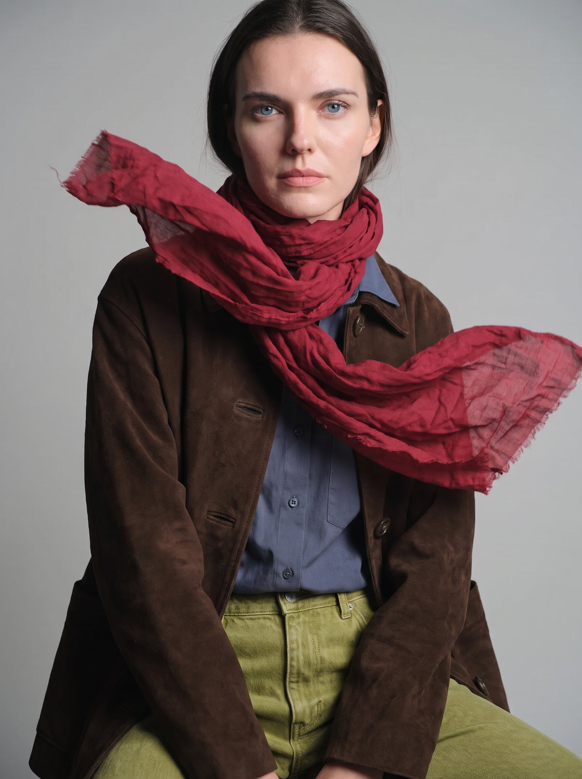 BRITISH RED ORGANIK PAMUK HANDMADE SAL