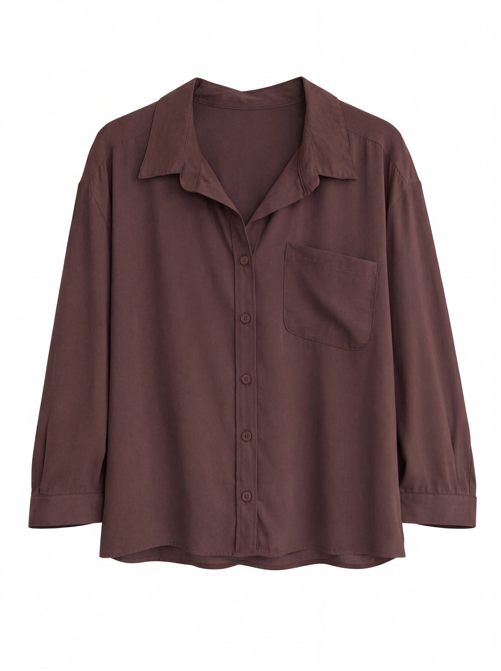 DOKUMLU CEPLI TENSEL GOMLEK KAHVE