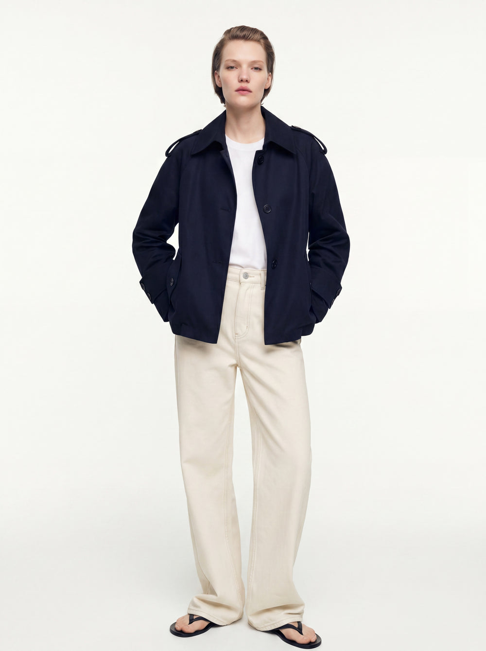 KEMERLI TRENÇKOT LACIVERT