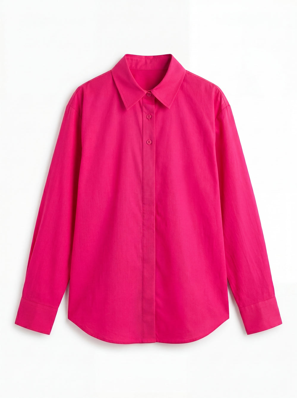 DUGME DETAYLI POPLIN GOMLEK CHERRY