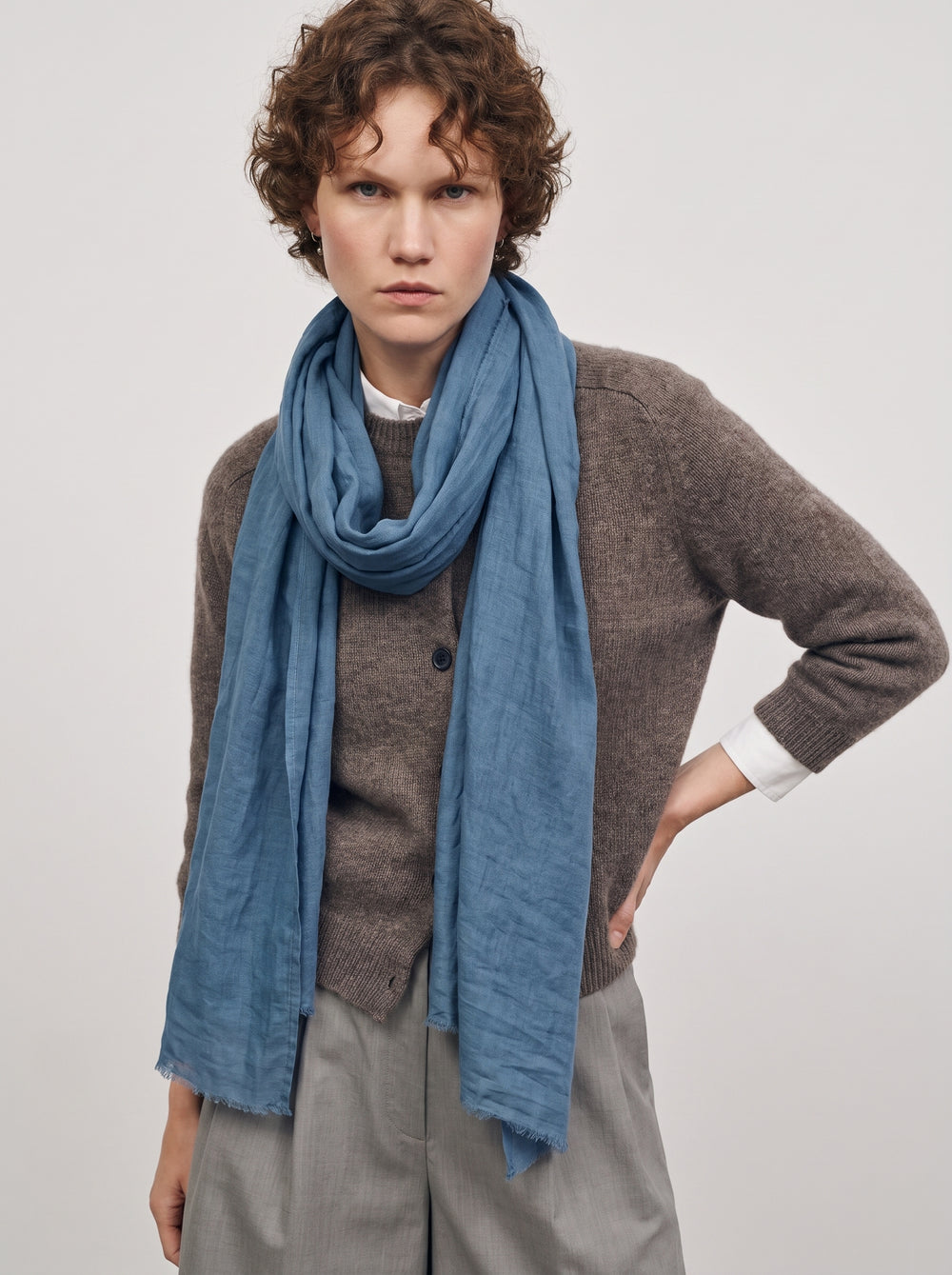 Vintage Blue organik pamuk Sal — HARMONIOUS AW26 The Country House