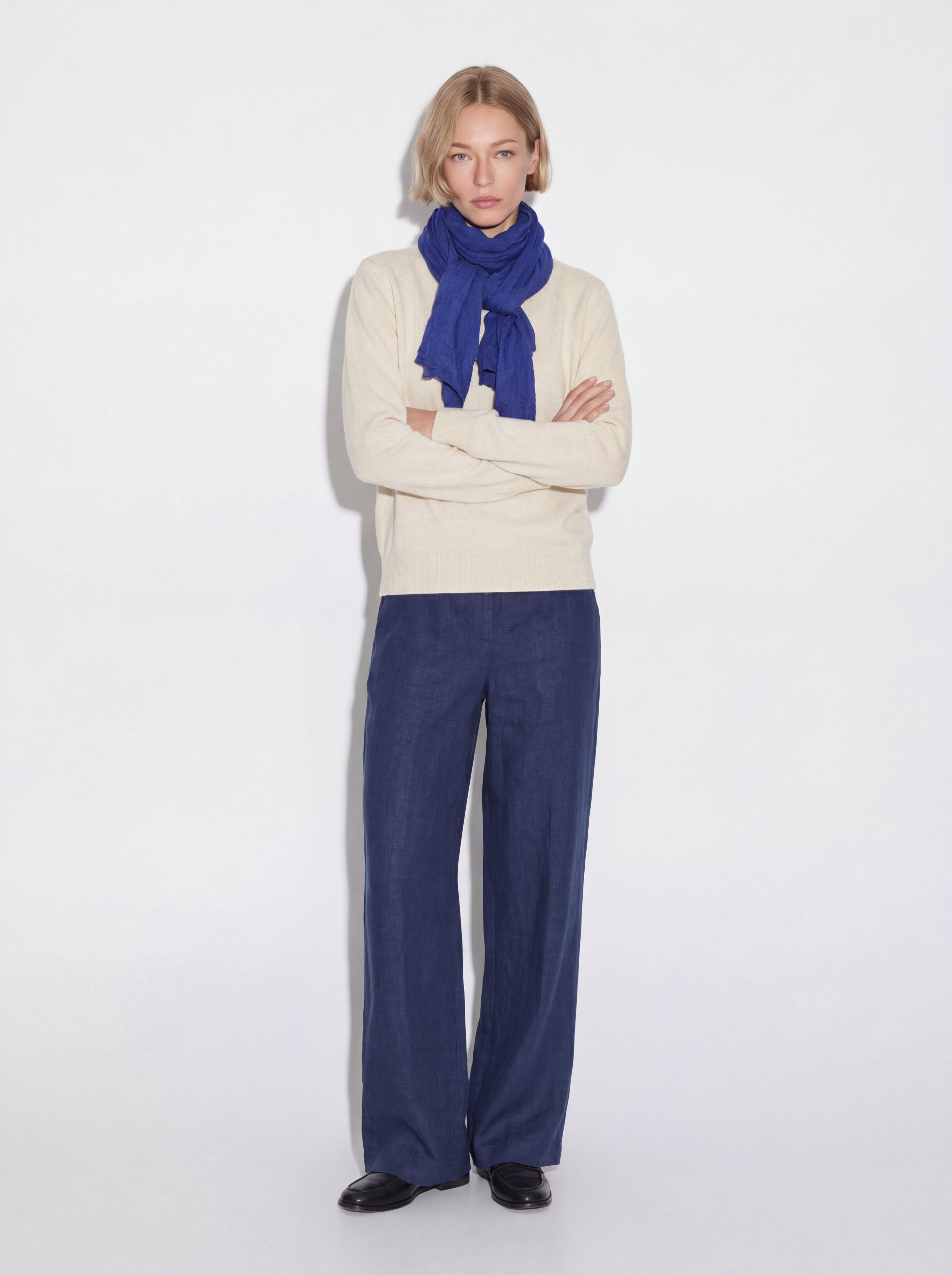 ROYAL BLUE ORGANIK PAMUK HANDMADE SAL