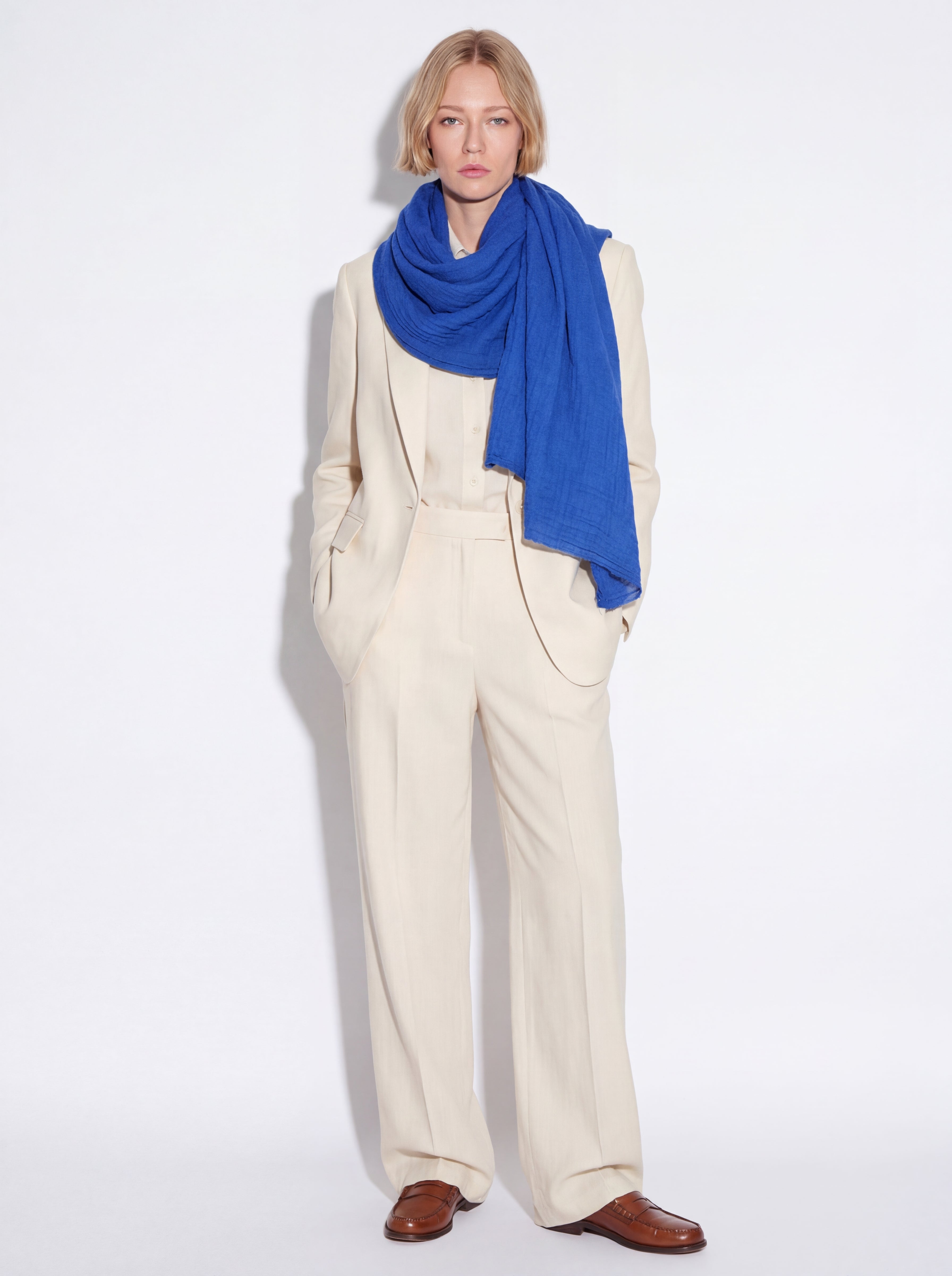 ROYAL BLUE ORGANIK PAMUK HANDMADE SAL