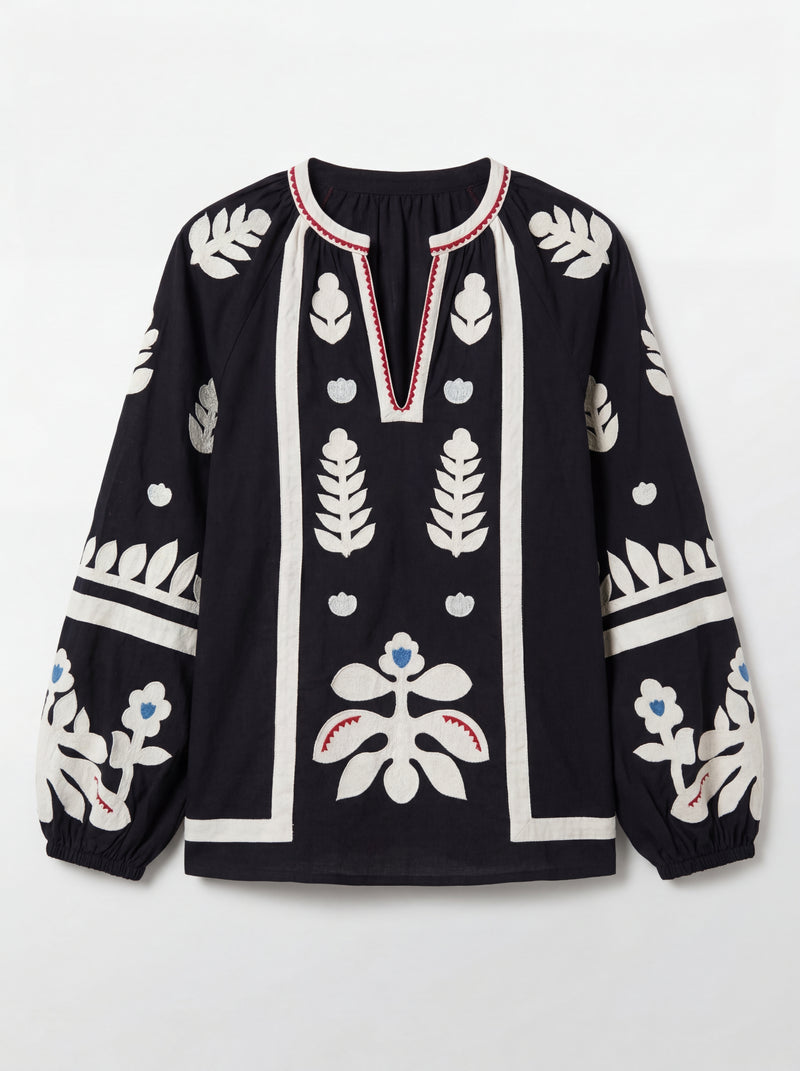 CAPE NAKISLI BLUZ SIYAH