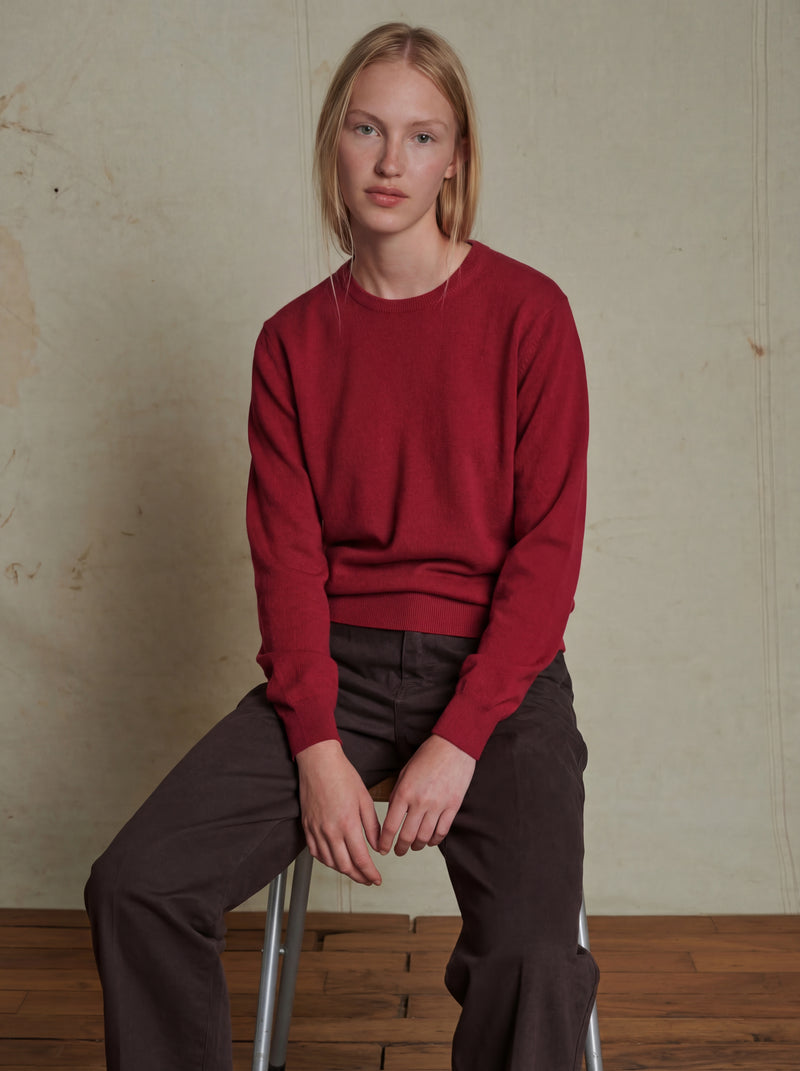 YUN BISIKLET YAKA UNISEX KAZAK CLARET RED