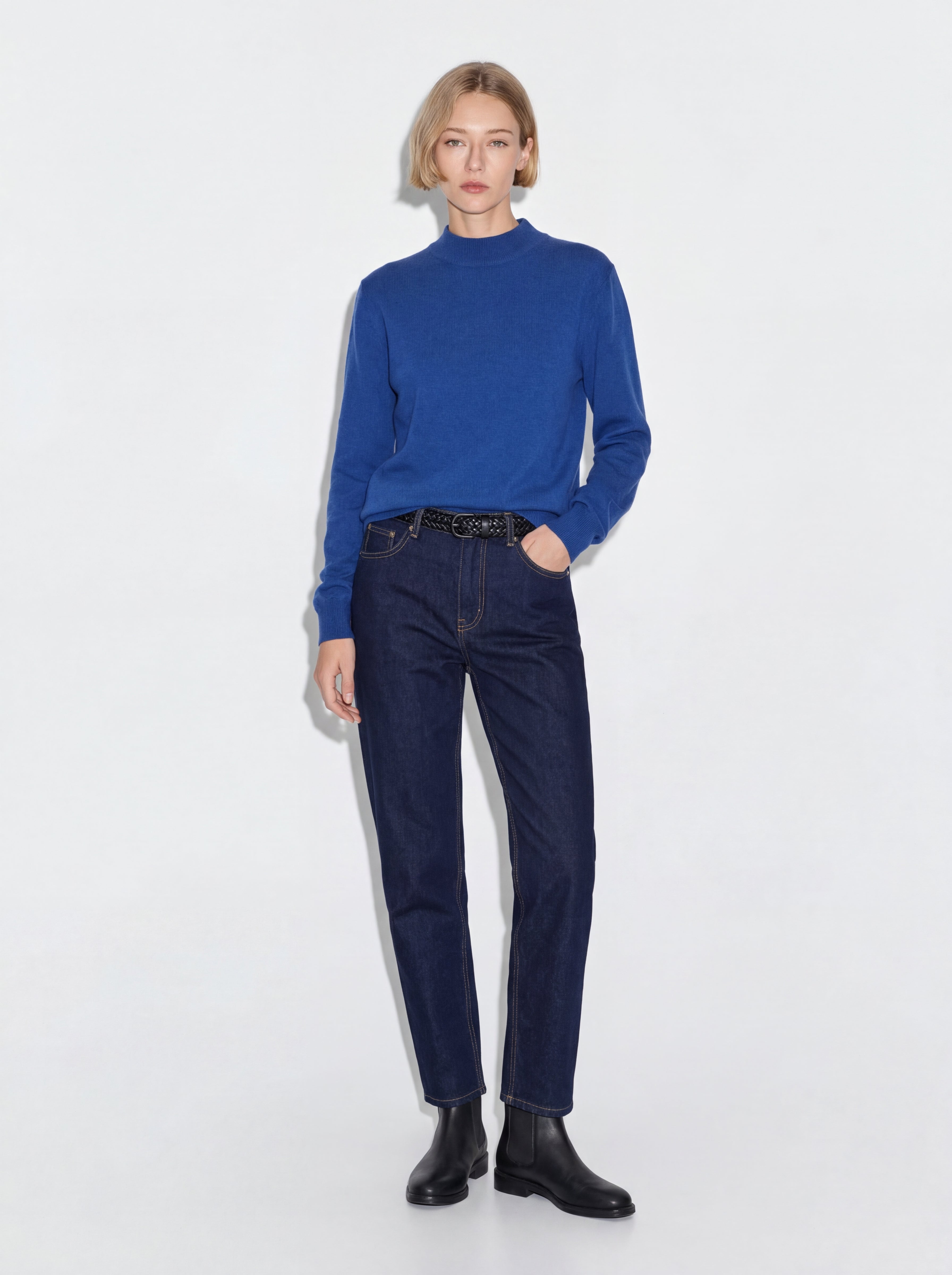 WOOL TURTLENECK UNISEX SWEATER OXFORD BLUE