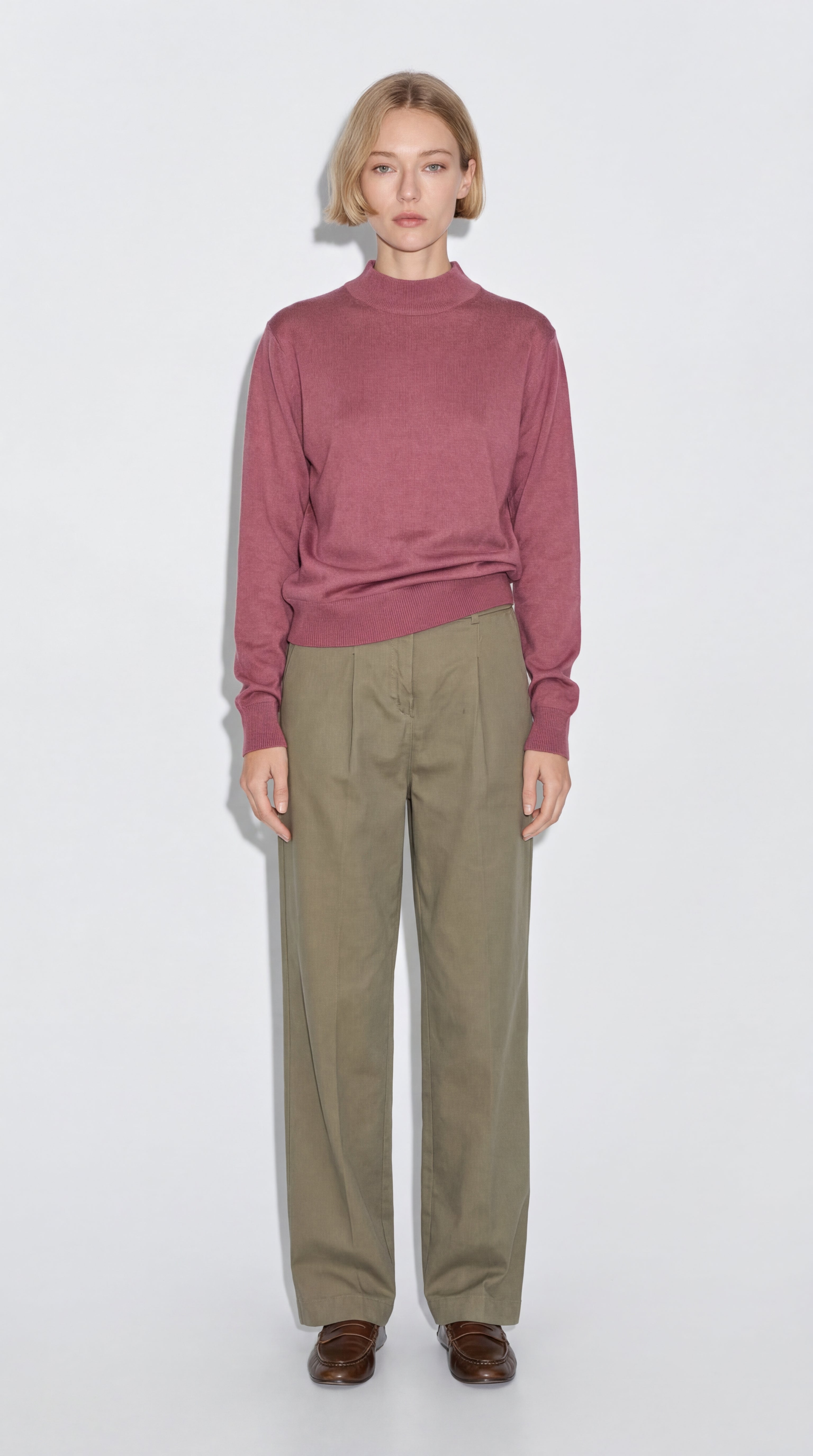 COTTON TURTLEneck UNISEX SWEATER ROSE