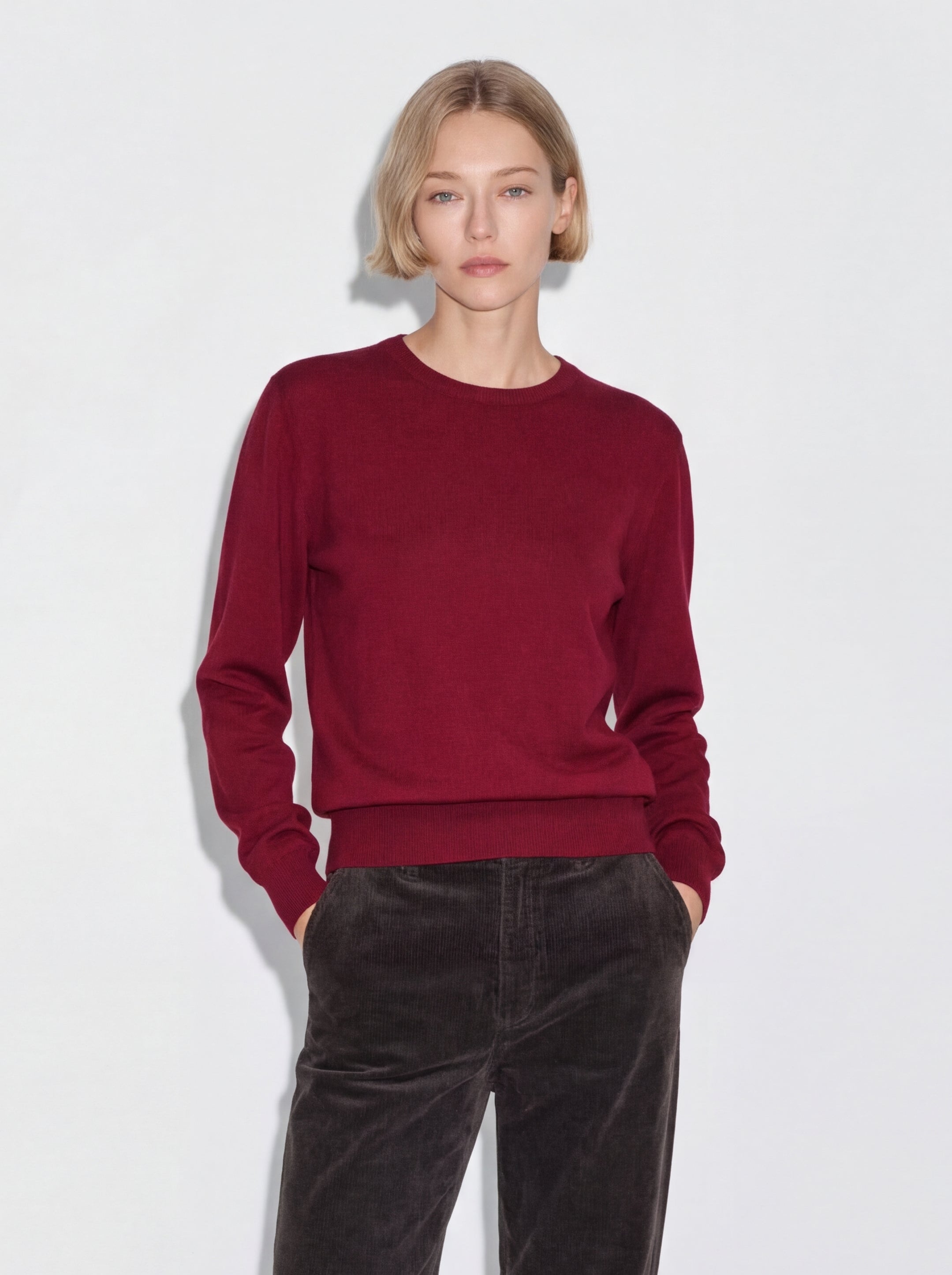 YUN BISIKLET YAKA UNISEX KAZAK CLARET RED