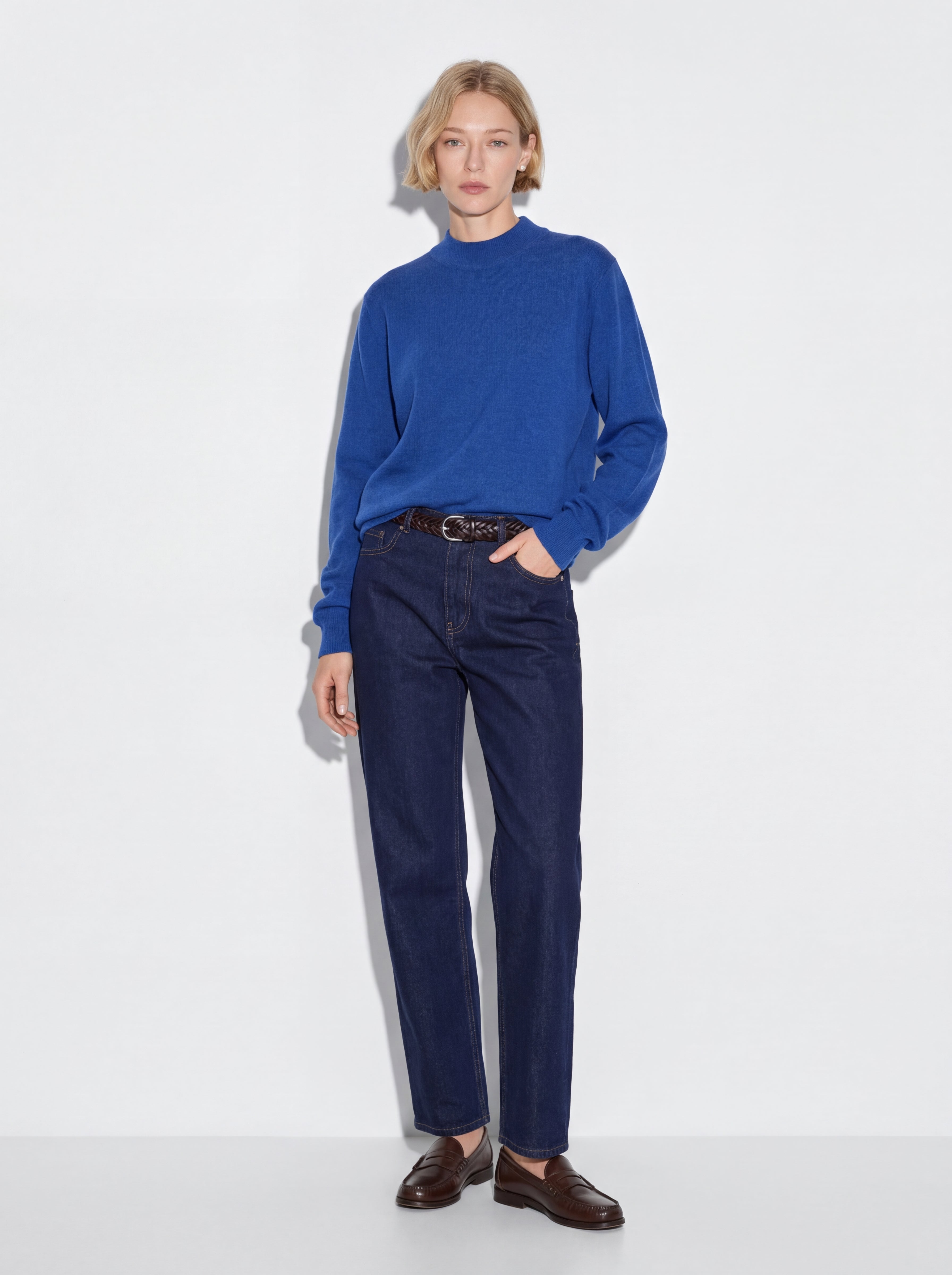 WOOL TURTLENECK UNISEX SWEATER OXFORD BLUE
