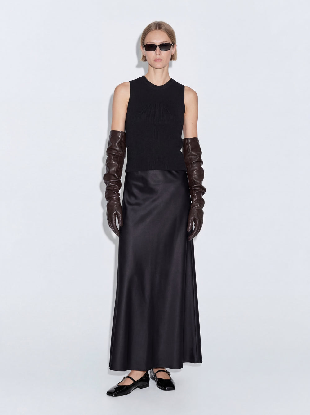 SATEN MIDI ETEK SIYAH