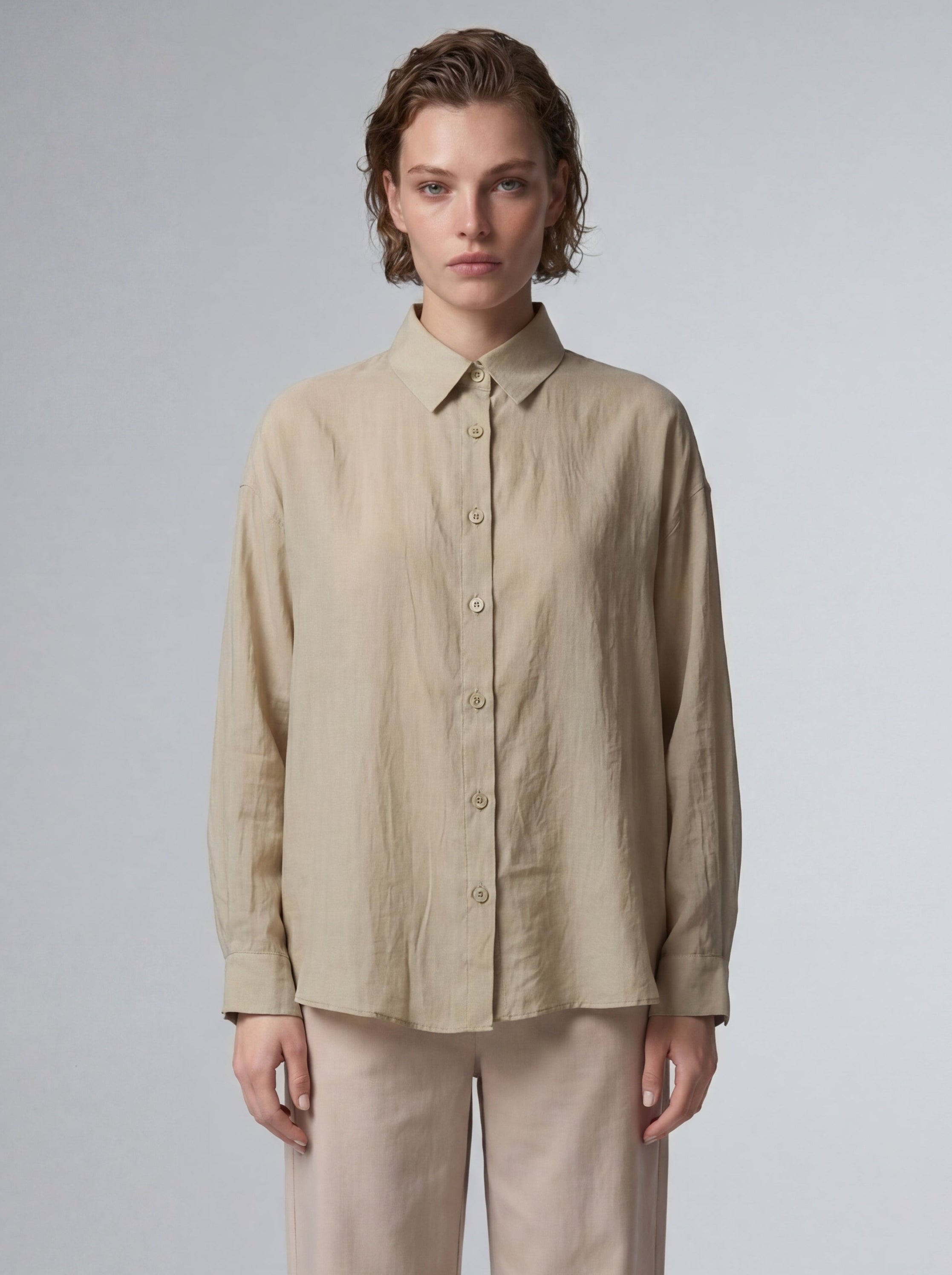 DOKUMLU TENSEL GOMLEK KUF YESIL