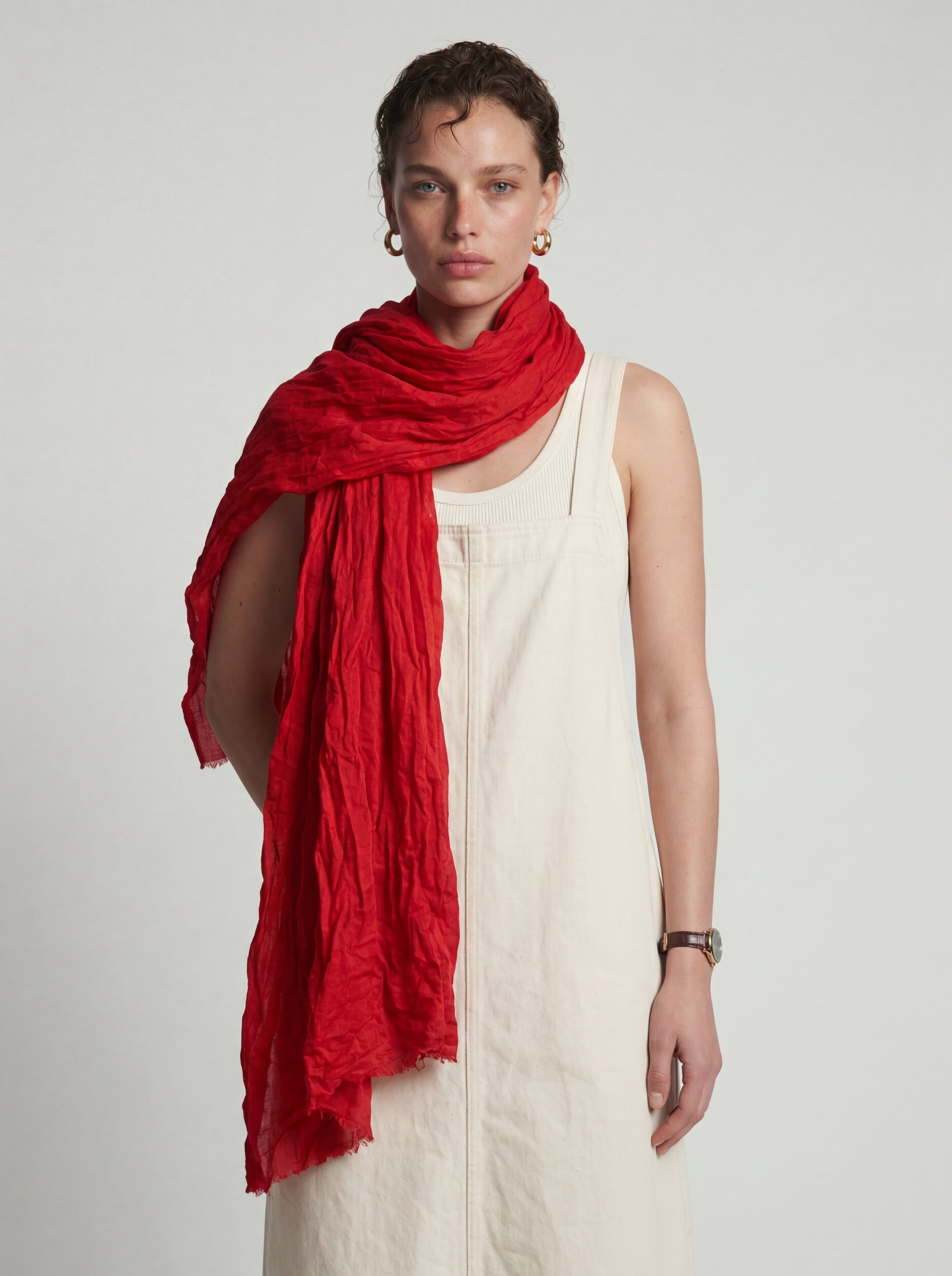 CHRISTMAS RED ORGANIK PAMUK HANDMADE SAL