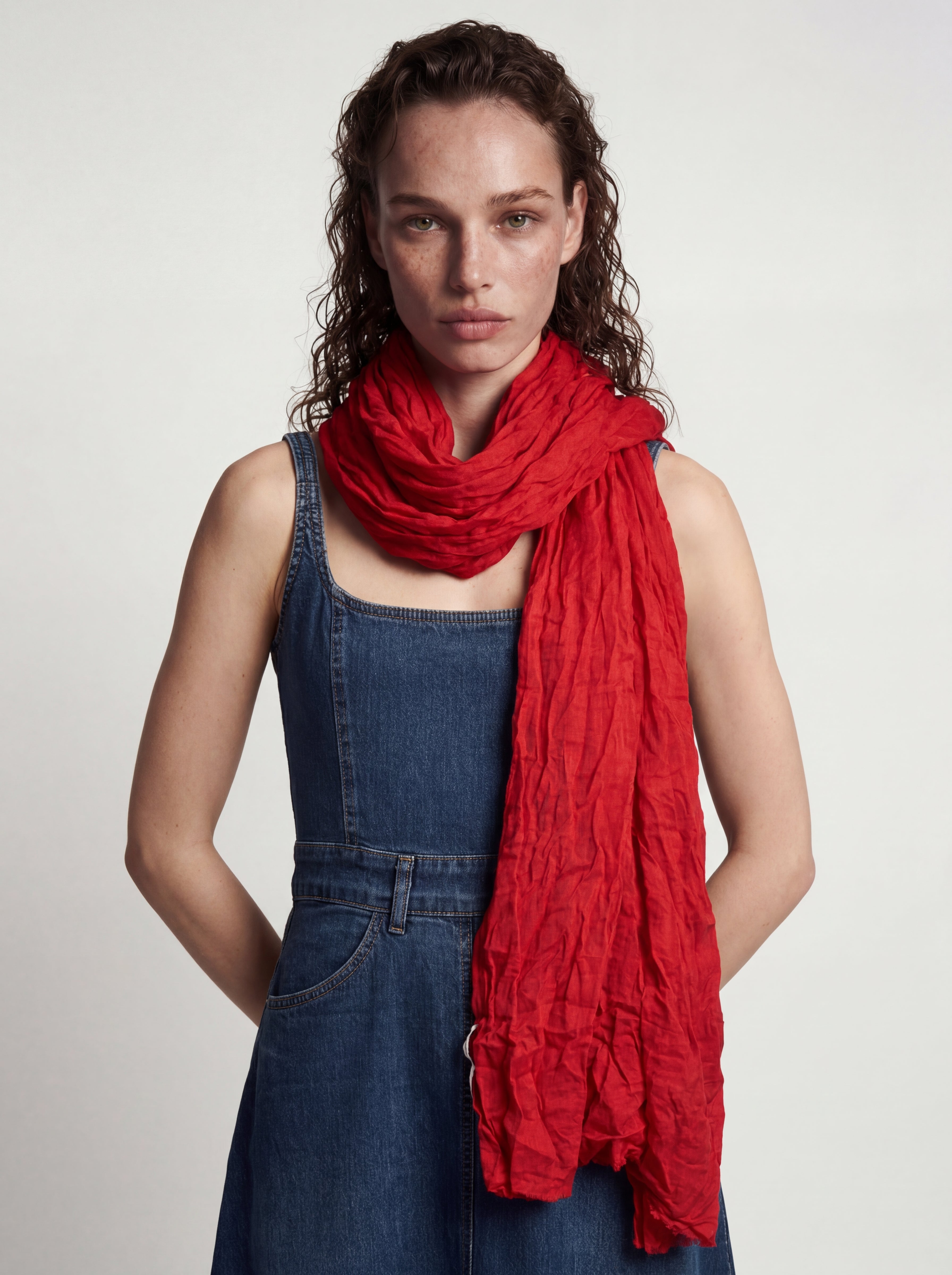 CHRISTMAS RED ORGANIK PAMUK HANDMADE SAL