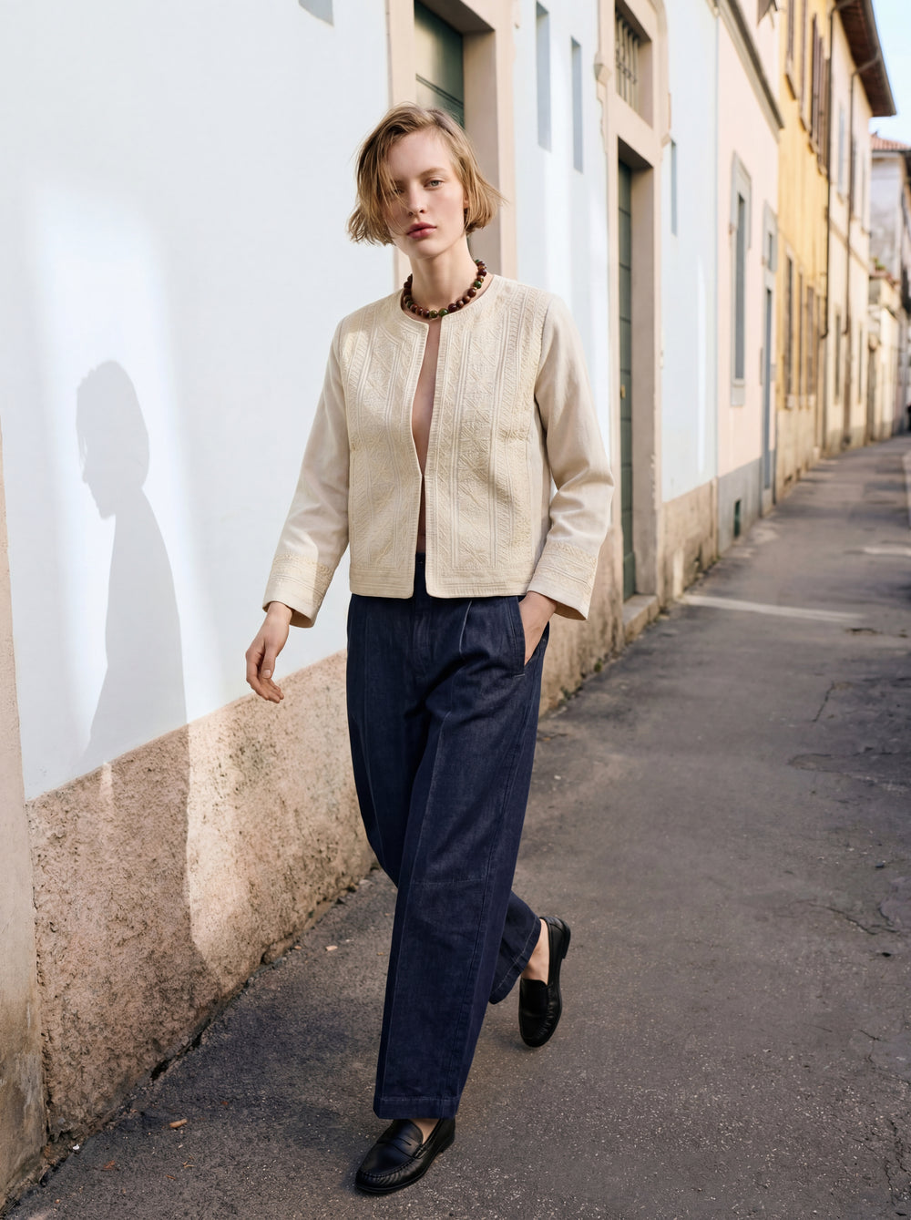 ELSA NAKIS DETAYLI GOMLEK CEKET BEIGE