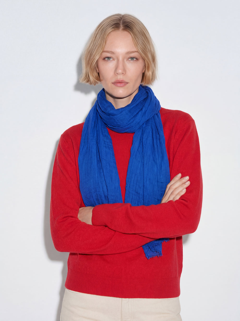 Royal Blue Organic Cotton Handmade Shawl