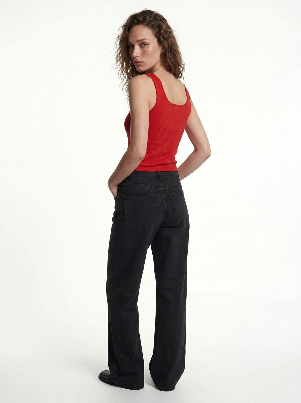 HALTER YAKA TRIKO BLUZ KIRMIZI