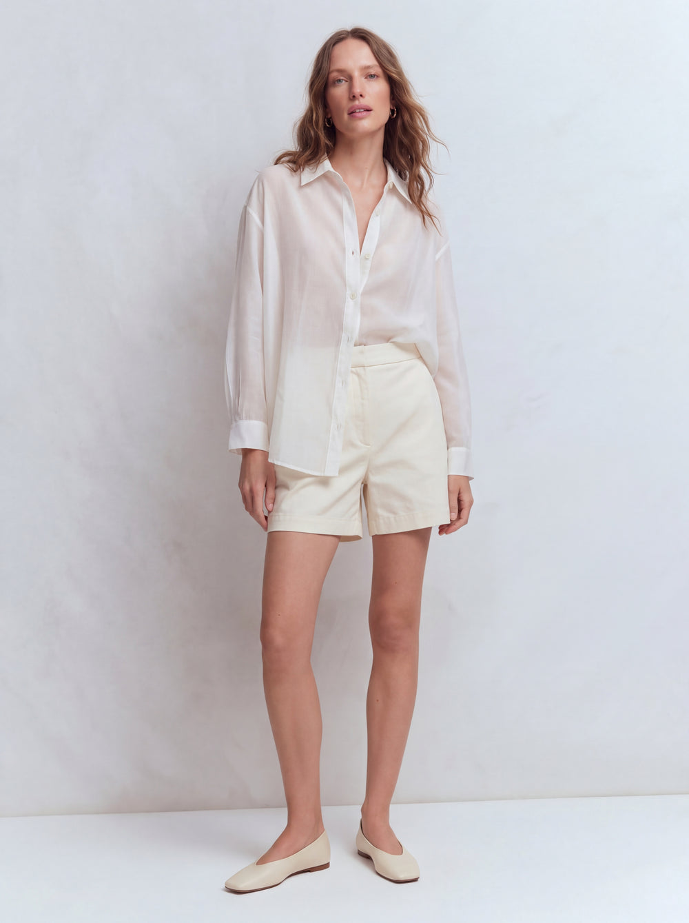 DOKUMLU TENSEL GOMLEK KREM