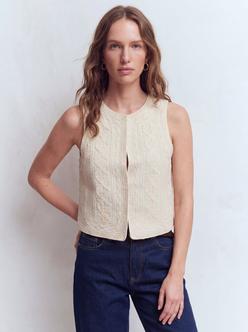 ELSA NAKIS DETAYLI YELEK BEIGE