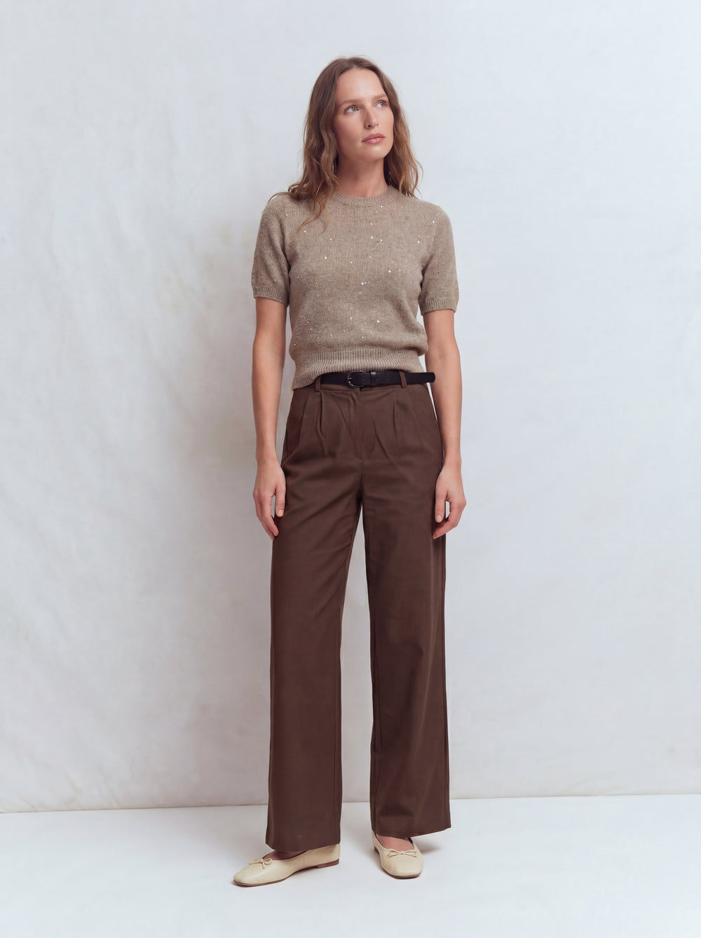 PILELI PALAZZO PANTOLON KAHVE