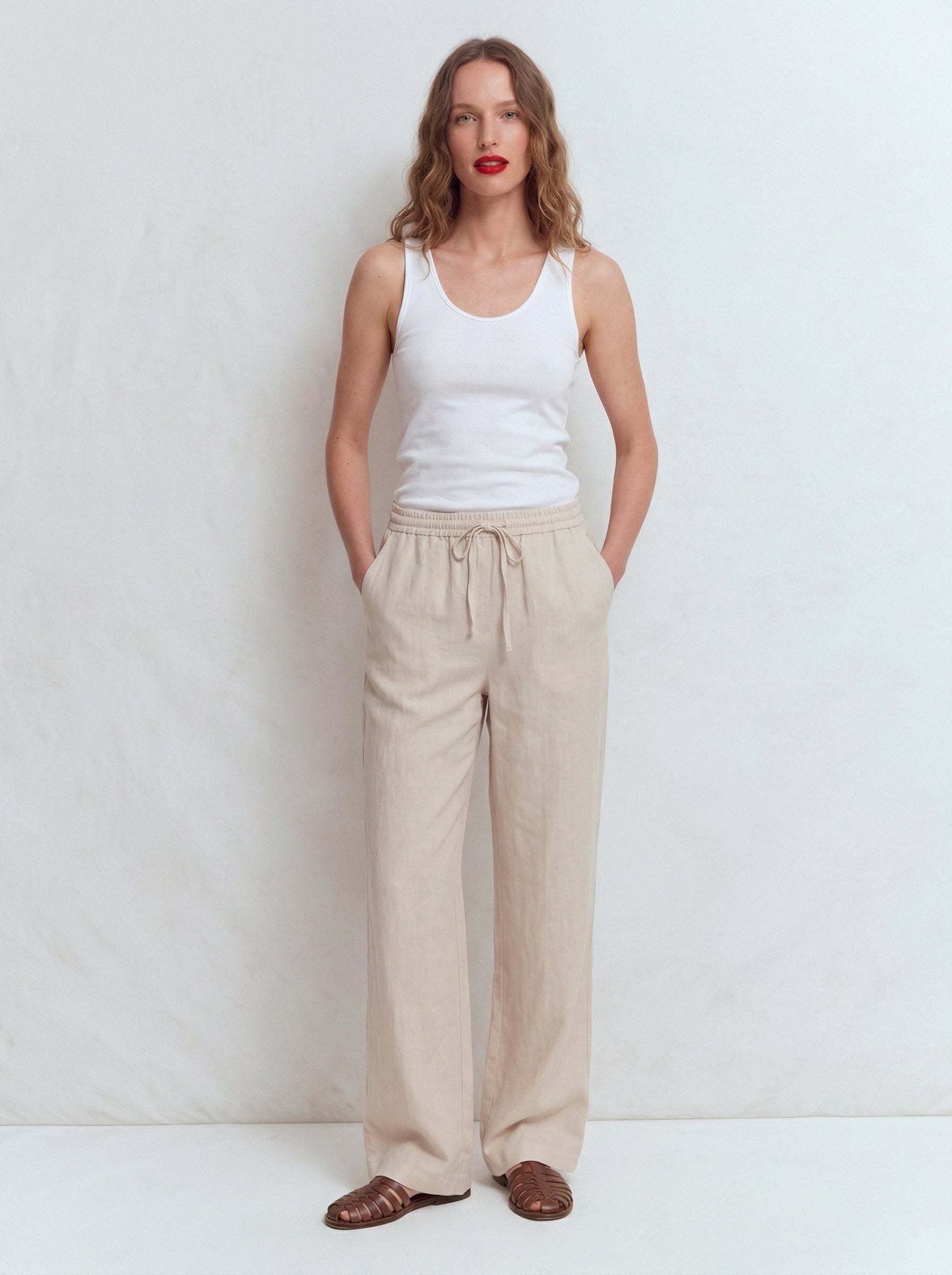HALTER COLLAR KNITWEAR BLOUSE WHITE