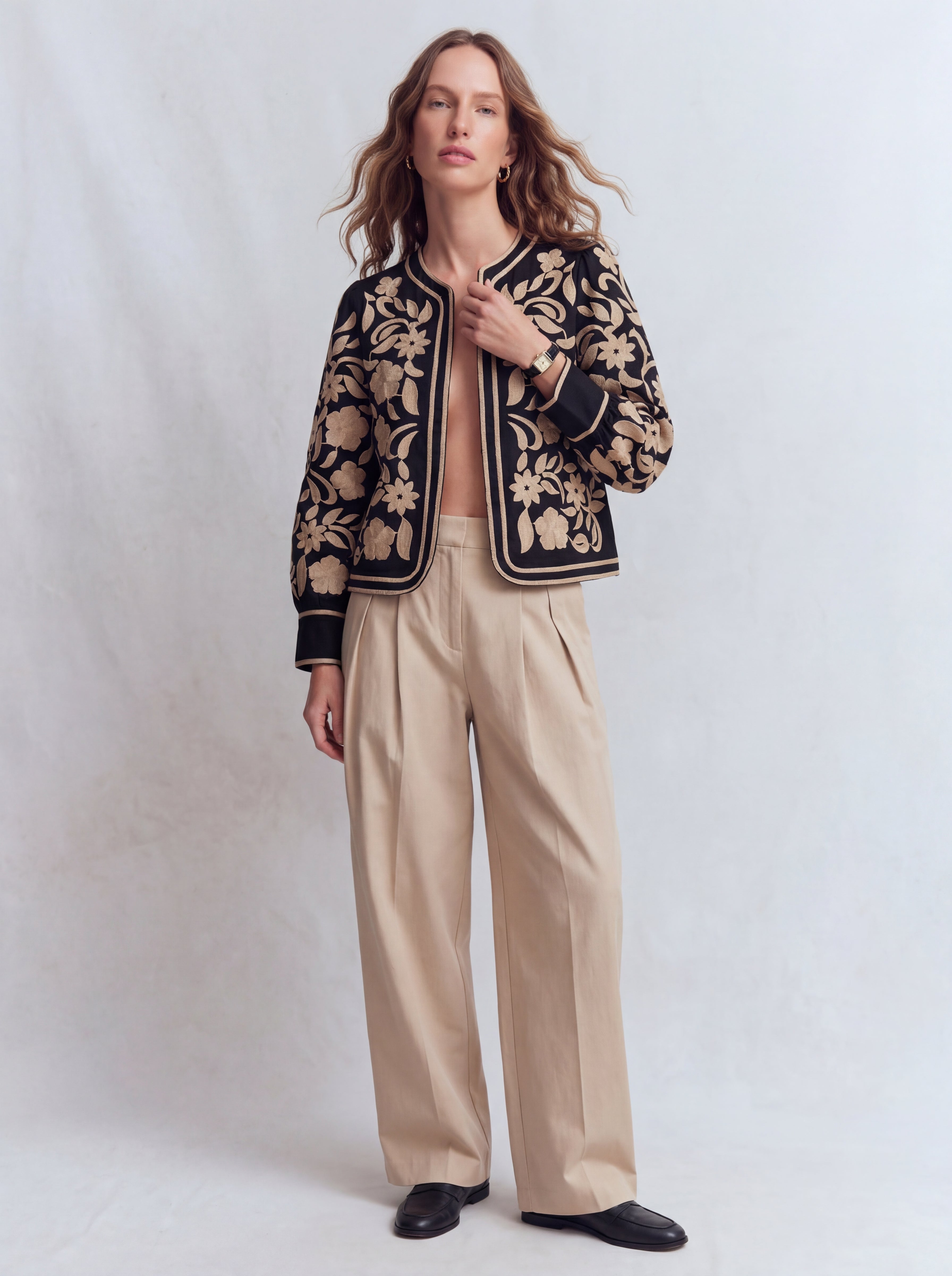 CLAIR DE ROSE EMBROIDERED SHIRT