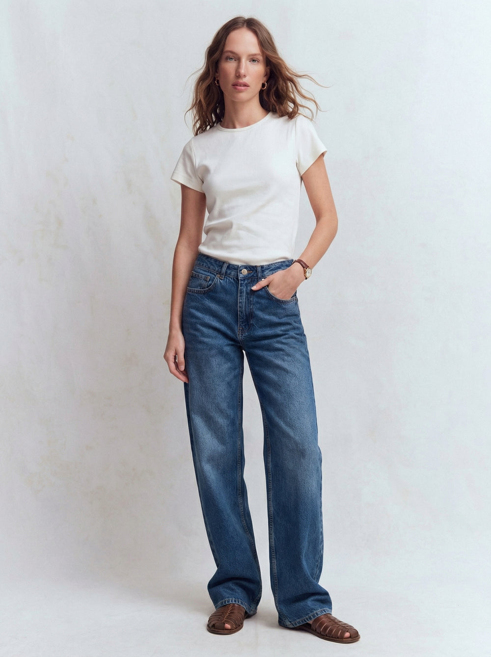 STRAIGHT FIT YUKSEK BEL BORU PACA JEAN BLUE