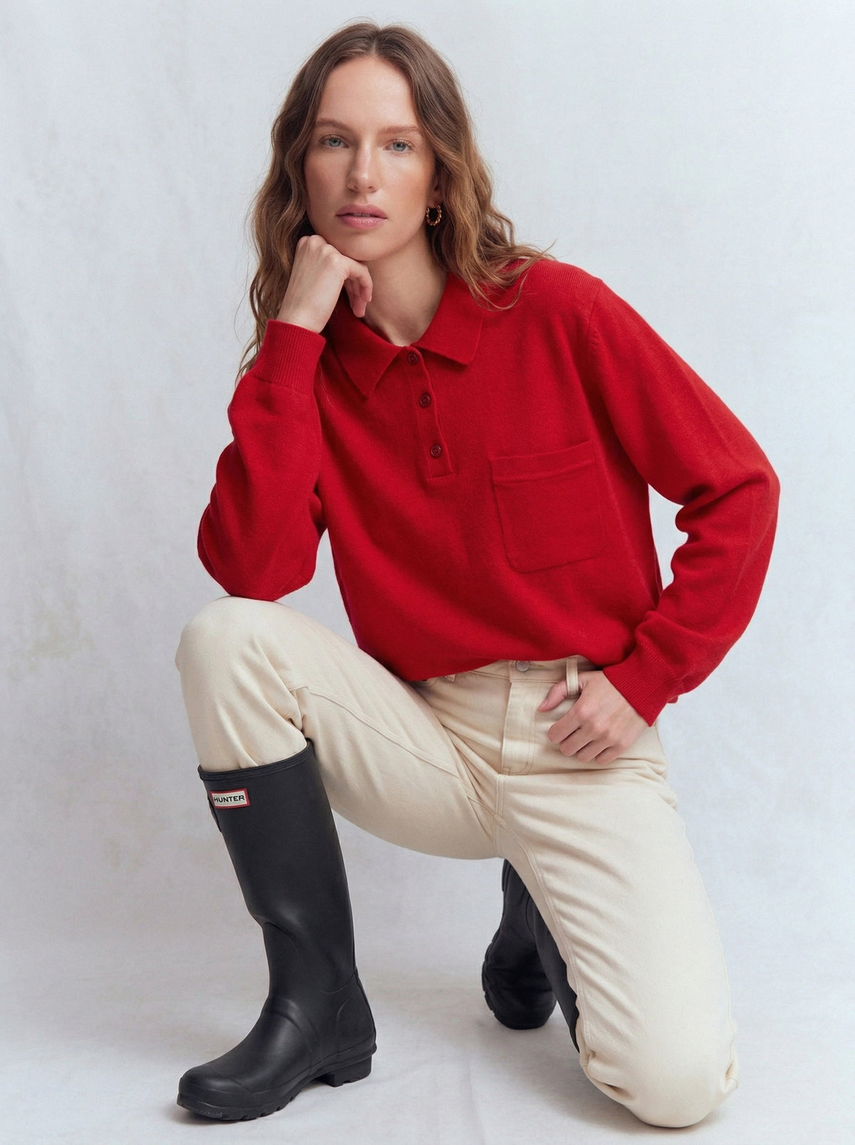 YUN POLO YAKA UNISEX KAZAK KIRMIZI