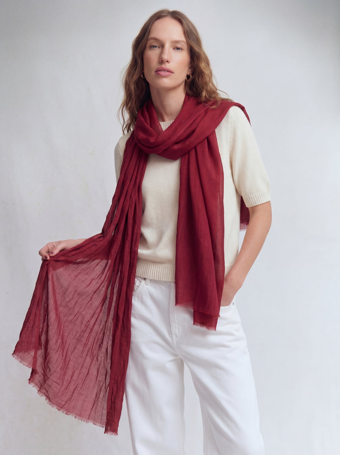 BRITISH RED ORGANIK PAMUK HANDMADE SAL