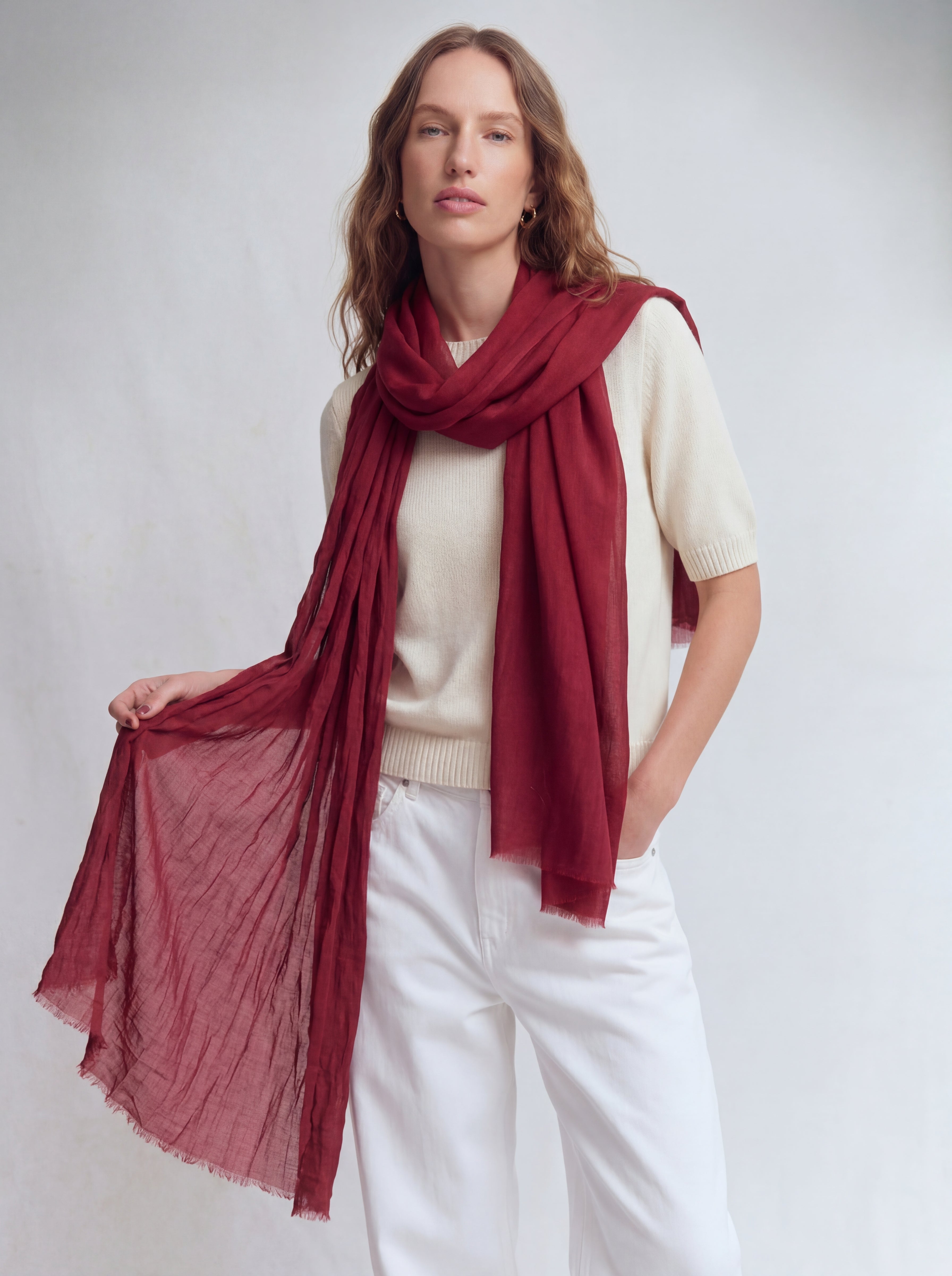 BRITISH RED ORGANIK PAMUK HANDMADE SAL