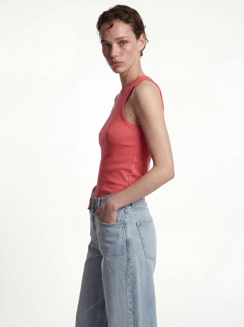 HALTER YAKA CROP TOP ROUGE