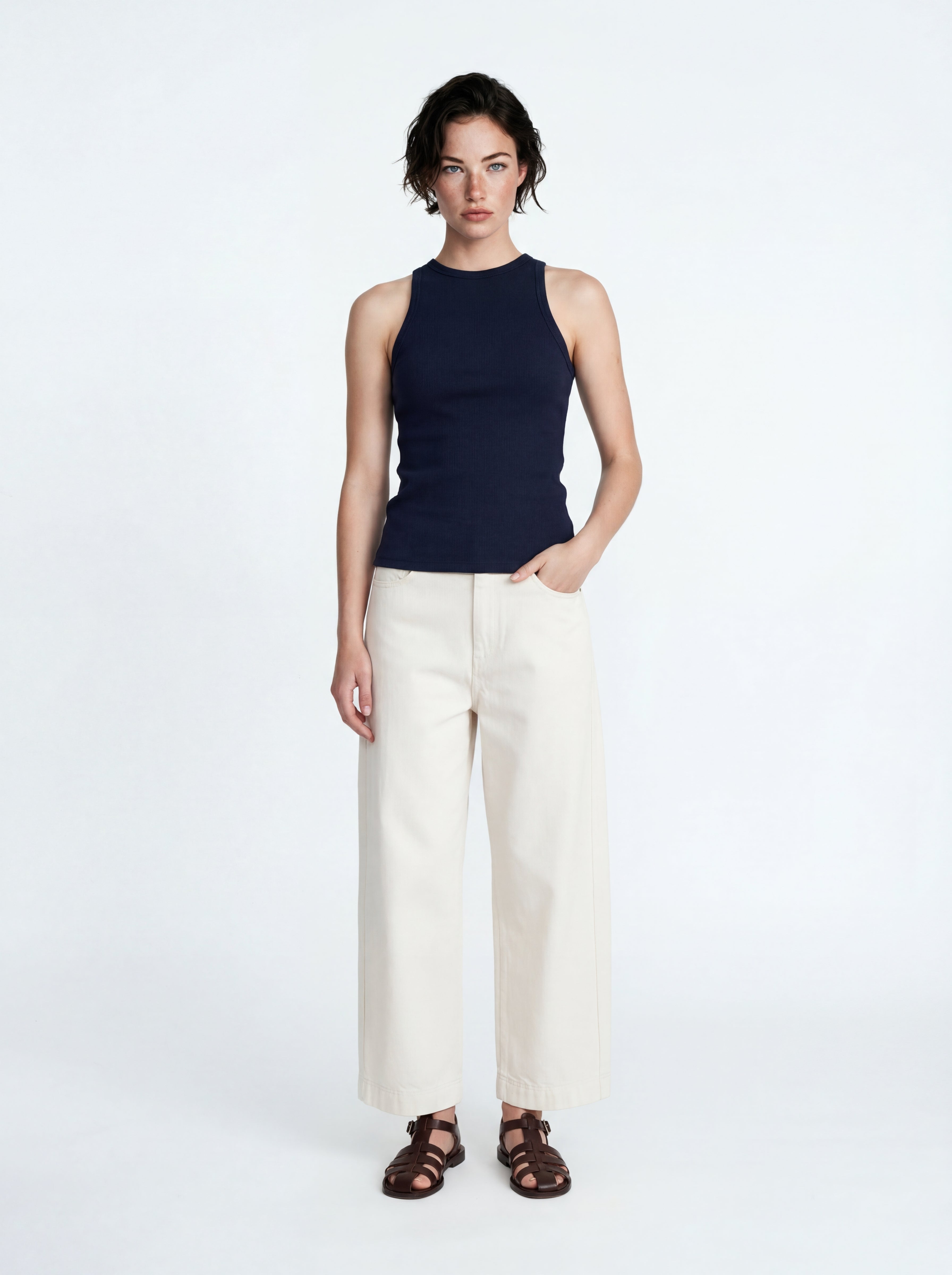 HALTERNECK CROP TOP NAVY BLUE