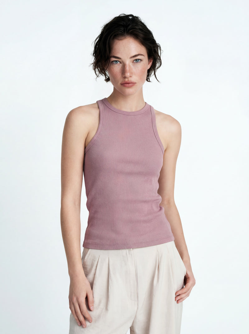 HALTER YAKA CROP TOP LAVANDER