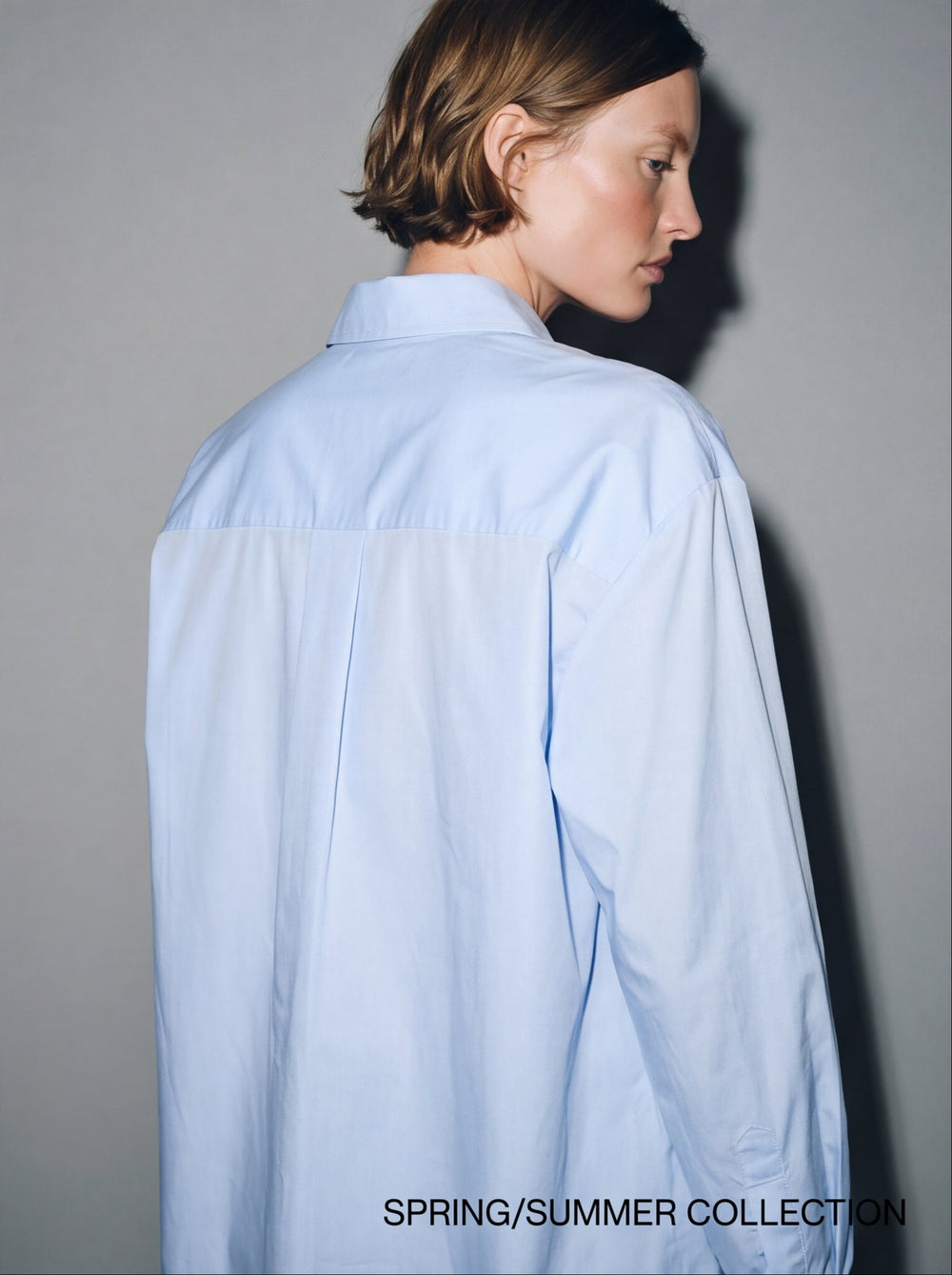 DUGME DETAYLI POPLIN GOMLEK MAVI