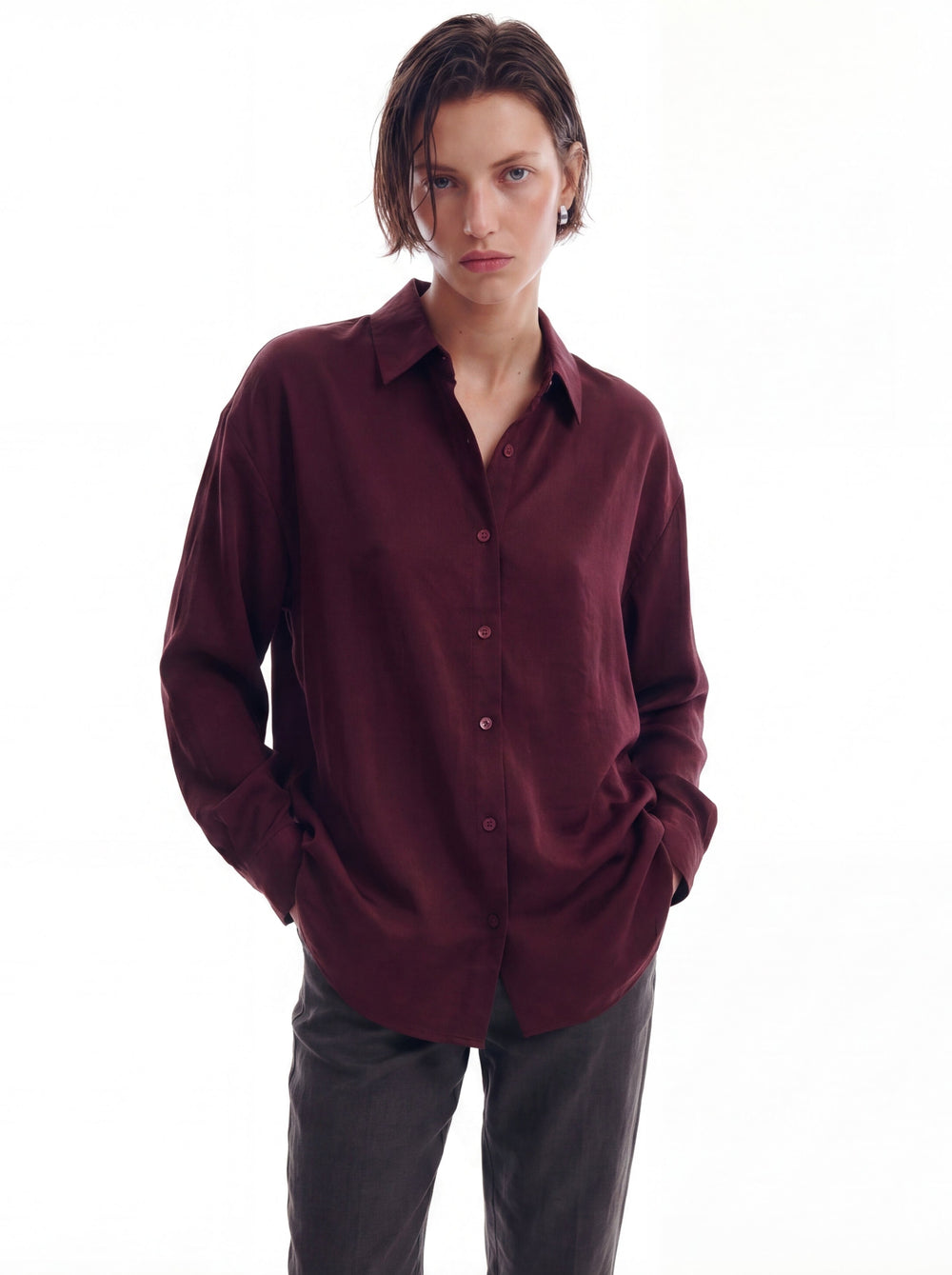 DOKUMLU TENCEL GOMLEK WINE